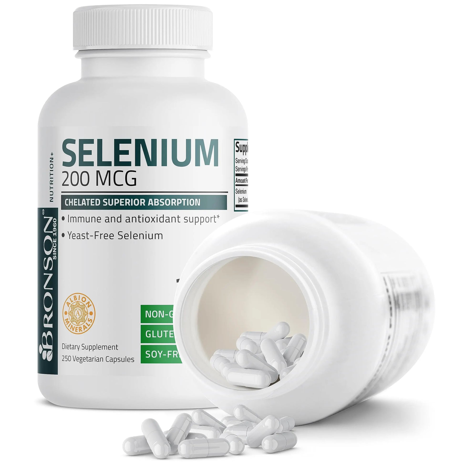 Bronson Selenium 200 mcg – Yeast Free Chelated Amino Acid Complex - Essential Trace Mineral with Superior Absorption Bronson Au supplements