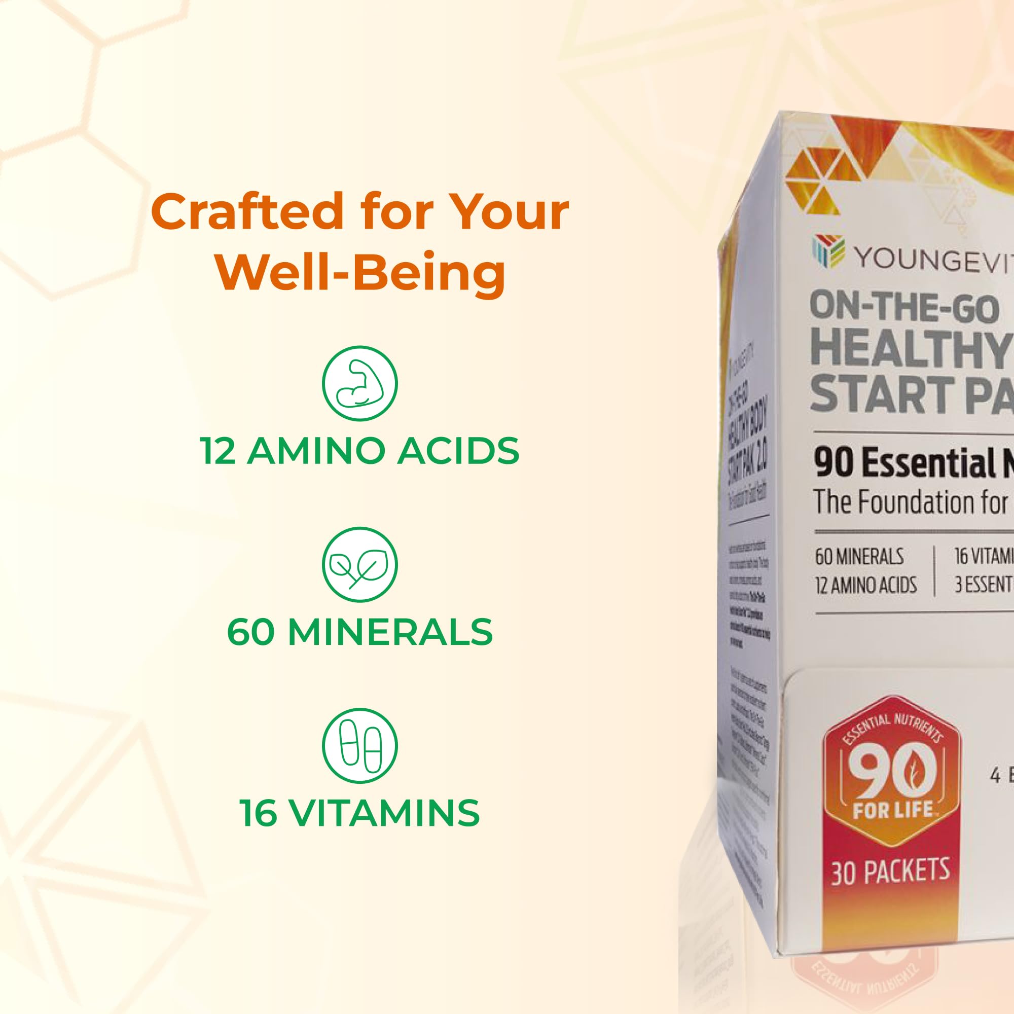 Youngevity On-The-Go Healthy Body Start Pak 2.0 - Includes Multi-Vitamins, Minerals, EFAs, & Amino Acids | 90 Essential Nutrients | 30-Day Supply Youngevity Au supplements
