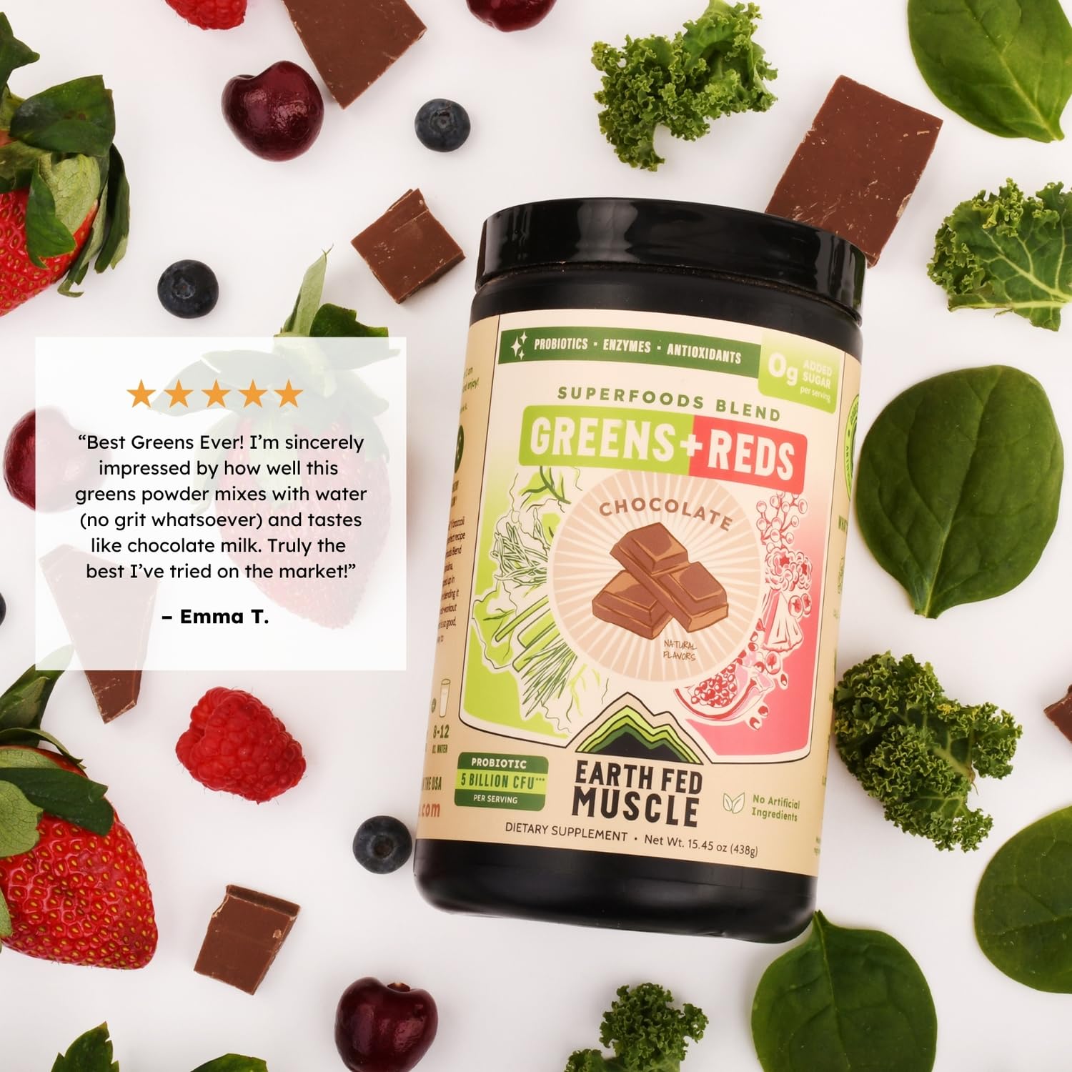 Earth Fed Muscle Chocolate Greens & Reds Superfood Blend Earth Fed Muscle Au supplements