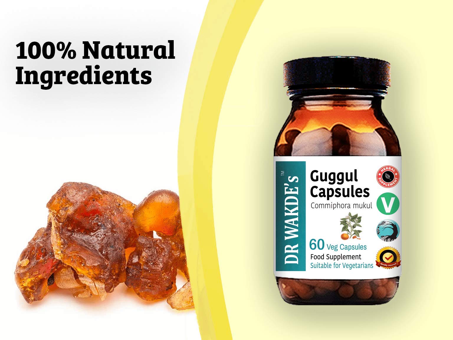DR WAKDE'S Guggul Capsules (Mukul Myrrh, Commiphora Mukul, 60 Veg Caps, Plant-Based Supplement, Ayurvedic Herb, All Natural, Vegan) DR WAKDE's Au supplements