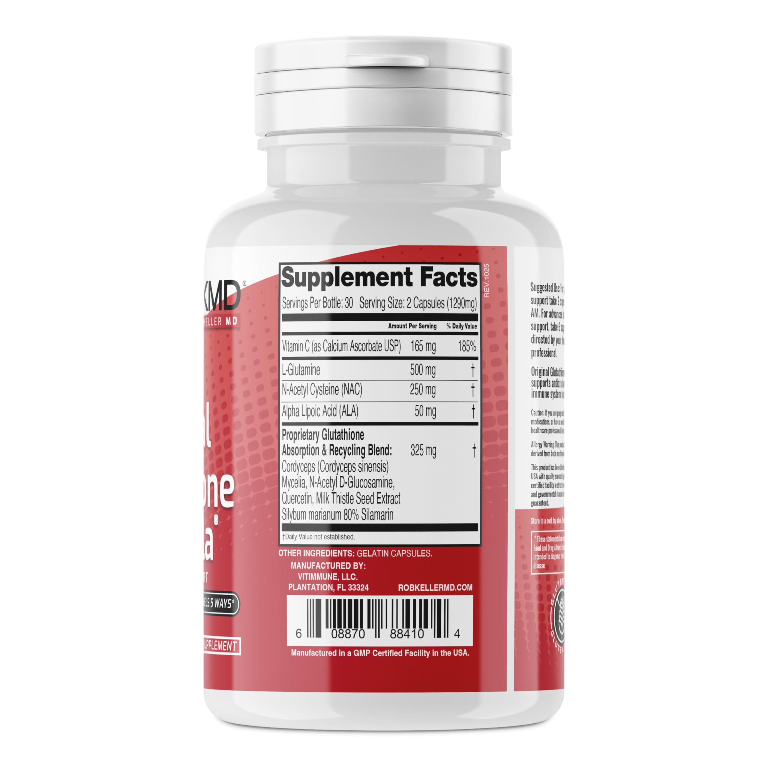 Original Glutathione Formula Essential Support, RobKellerMD, Advanced Antioxidant Formula, Helps Body Produce Glutathione Naturally for Detox, Immune Health, Mental Clarity, & Daily Wellness, 60 caps Rob Keller MD Au supplements