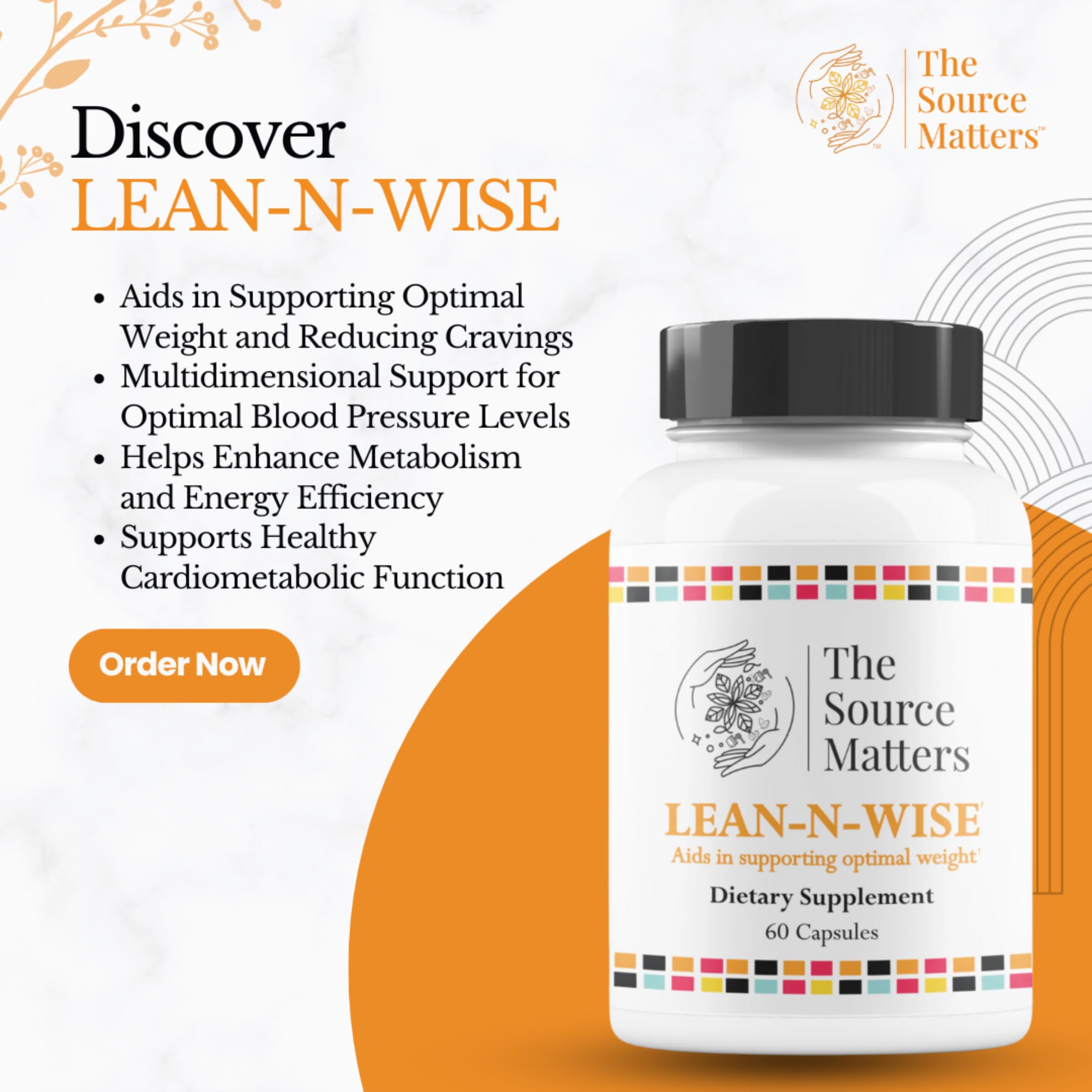 Lean-N-Wise Digestion & Energy Support with Green Coffee Bean, Hibiscus, Lemon Verbena & Magnesium Citrate | Plant-Based Formula for Daily Wellness (60 Capsules) THE SOURCE MATTERS Au supplements