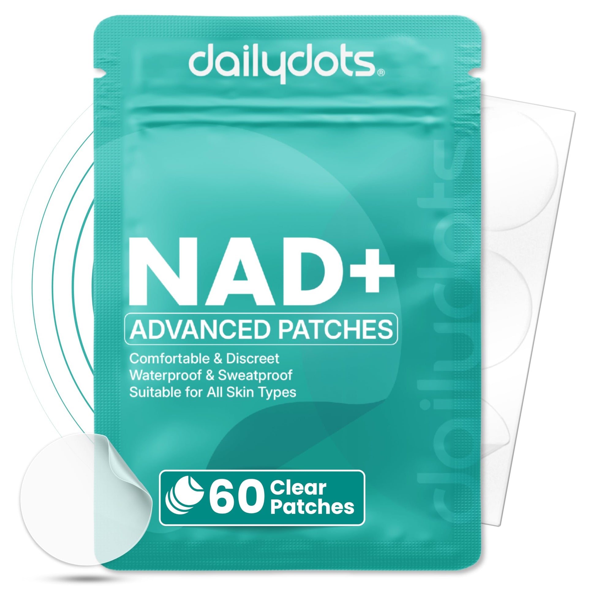 Daily Dots NAD+ Patches | Energy, Healthy Aging & Wellness Support | 12 Active Blends incl. Nicotinamide & CoQ10 | Time Release Patch | for Men & Women (60 Patches) Daily Dots Au supplements