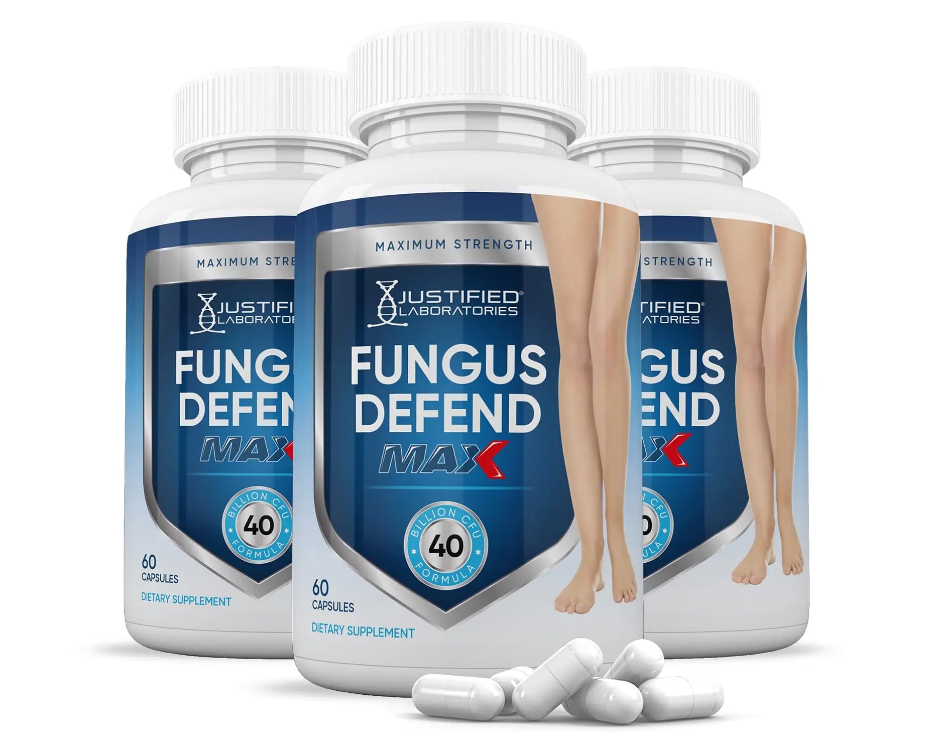 Justified Laboratories (3 Pack) Fungus Defend Max Pills 40 Billion CFU Probiotic 180 Capsules Justified Laboratories Au supplements