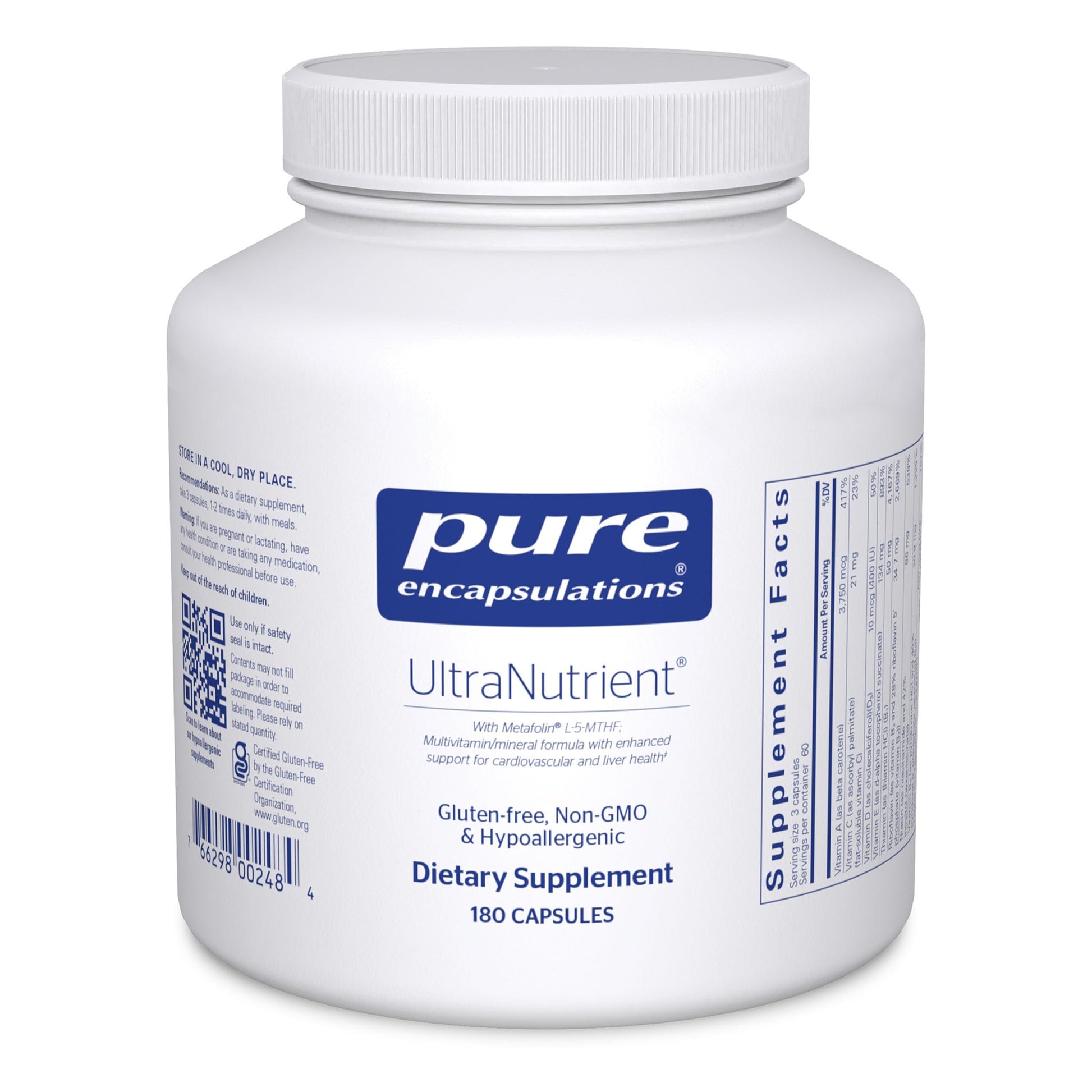 Pure Encapsulations UltraNutrient - Minerals & Multivitamins - Supports Liver & Heart Health* - Supplement for Antioxidants - with Vitamin C, CoQ10 & More - Gluten Free - 180 Capsules Pure Encapsulations Au supplements