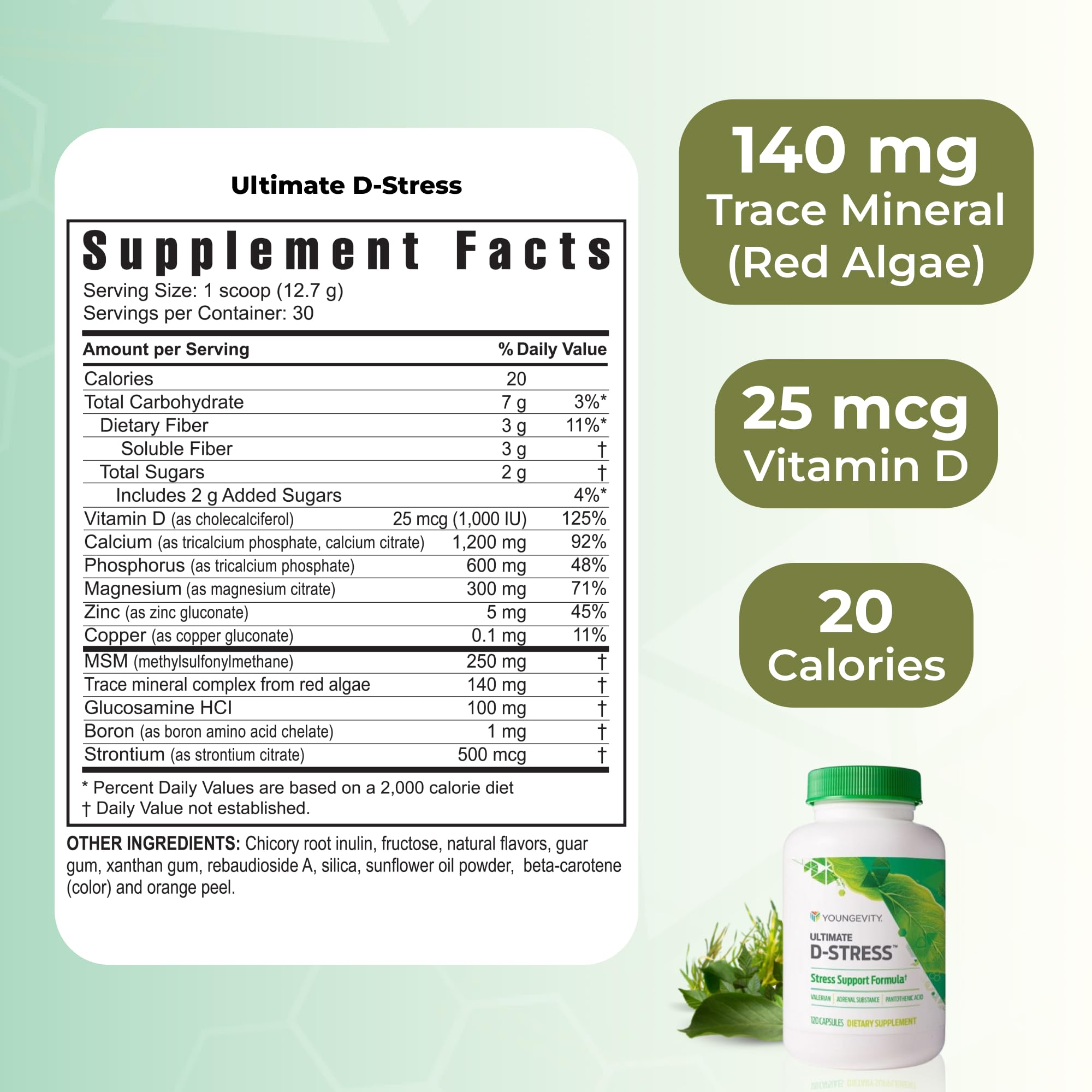 Youngevity Ultimate D-Stress™ – Natural Stress Relief Supplement with Magnesium, Valerian Root Extract, and B Vitamins – Supports Adrenal Health and Nervous System – 120 Capsules Youngevity Au supplements
