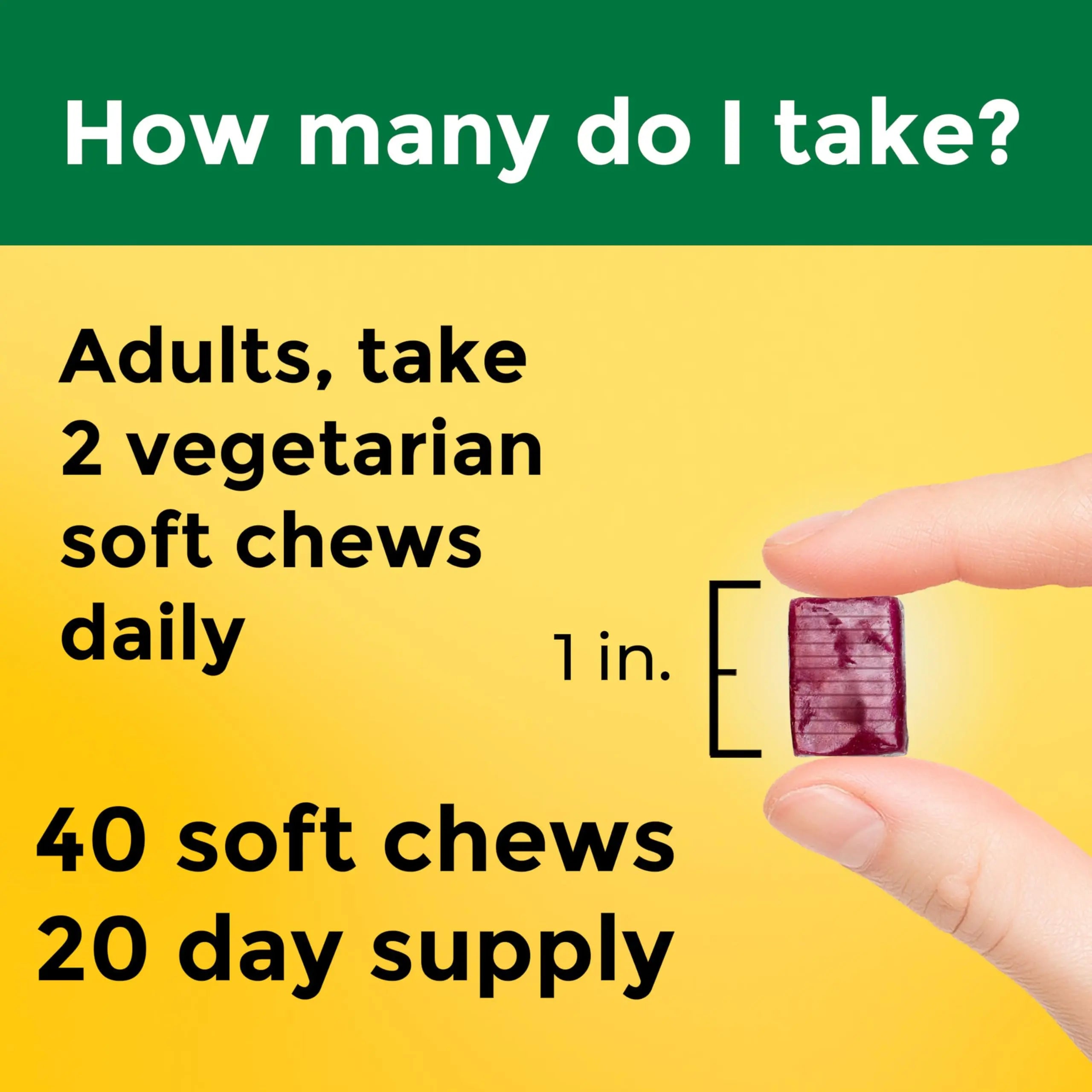 Nature Made High Absorption Magnesium Complex Soft Chews, Magnesium Supplement for Muscle, Heart, Bone Support, Magnesium Citrate & Malate Blend 250 mg per Serving, 40 Vegetarian Chews, 20 Day Supply Nature Made Au supplements