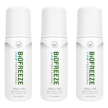 Biofreeze Professional Pain Relief Roll On, Travel Size Arthritis Discomfort Reliever, Fast Acting & Long Lasting Formula, Cooling Menthol Gel 3 Fl Oz (Pack of 3) Biofreeze Au supplements