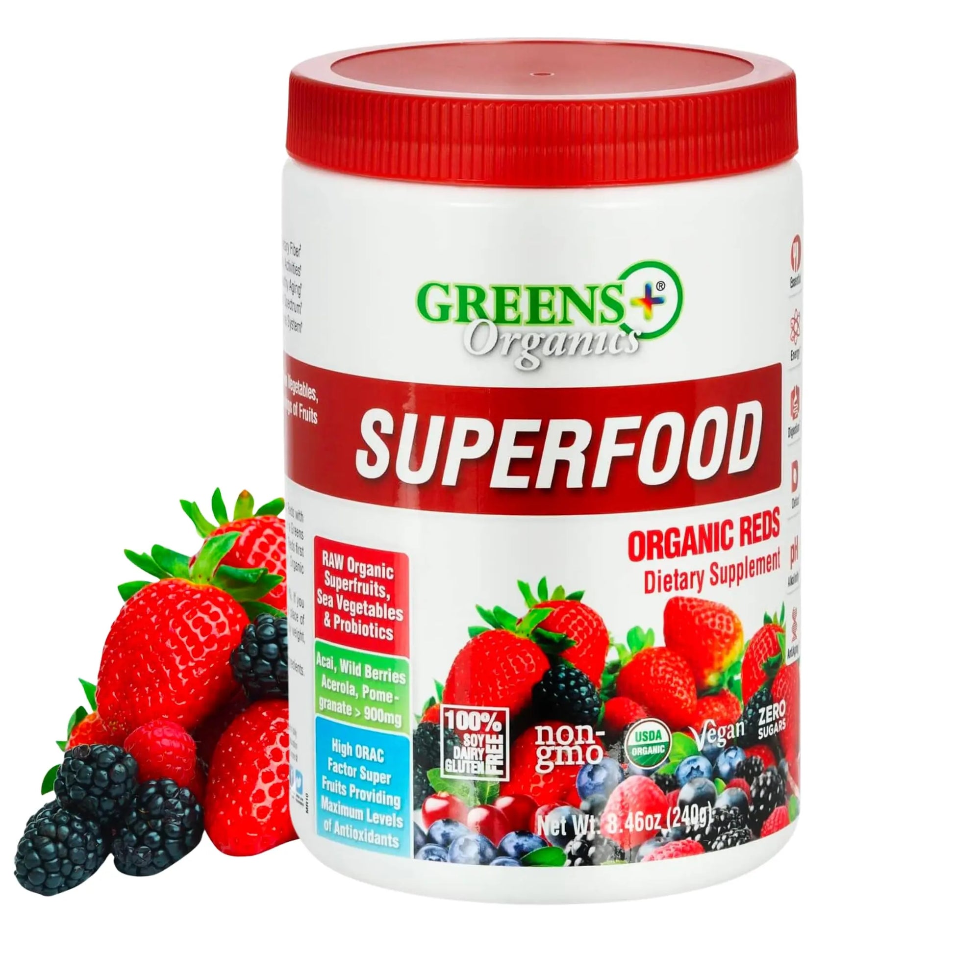 Greens+ Organic Reds Superfood Powder Organic Super Veggie Capsules Greens+ Au supplements