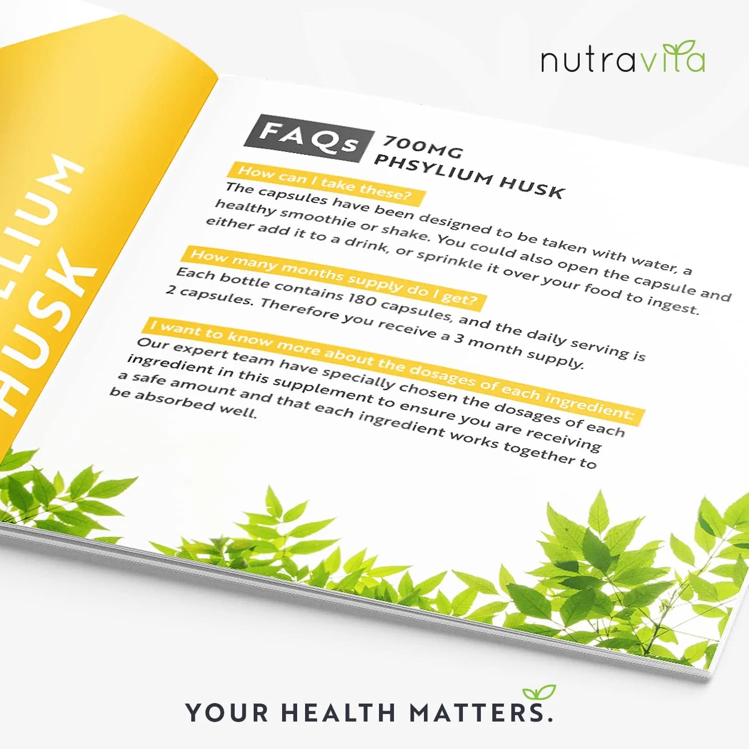 Psyllium Husks Fibre Supplement – 1400mg per Serving – Naturally High in Soluble Fibre Nutravita Au supplements