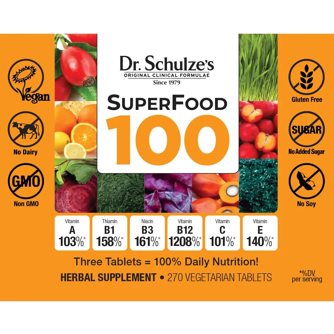 Dr. Schulze's | SuperFood 100 | Vitamin & Mineral Herbal Concentrate | Dietary Supplement Dr. Schulze's Au supplements