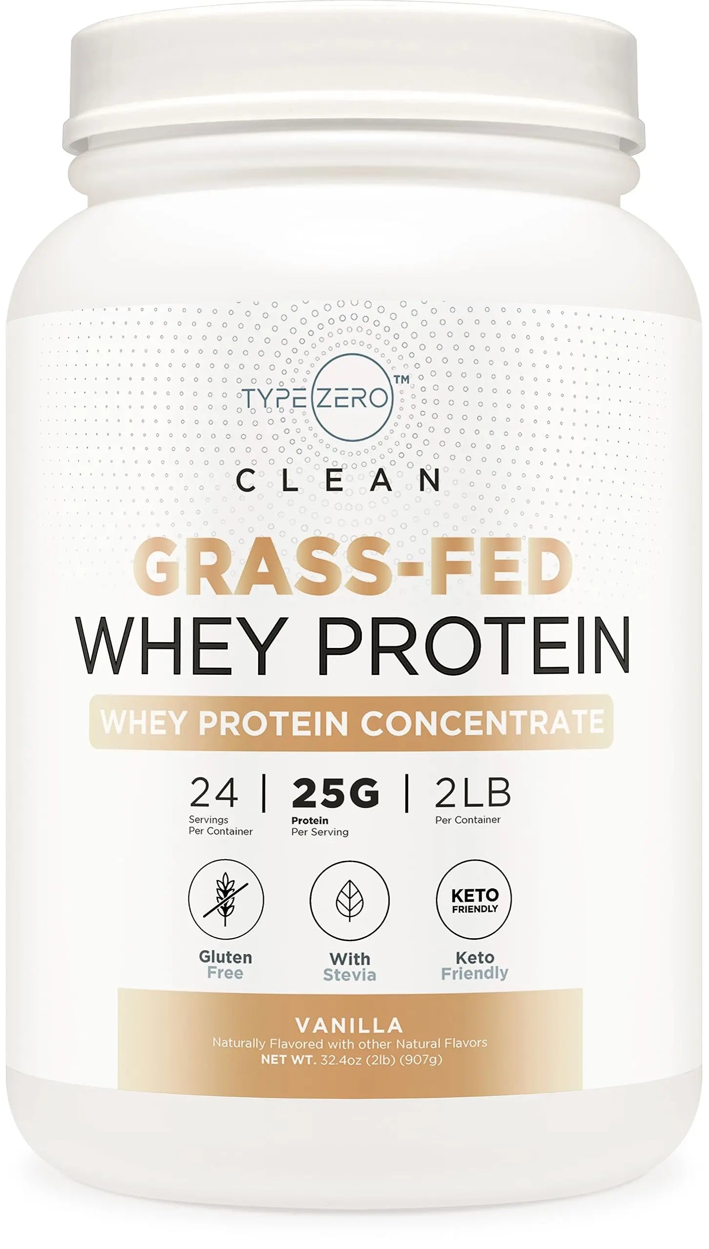 Type Zero Grass Fed Whey Protein Concentrate Powder (Vanilla, 2LBS) - Gluten Free Type Zero Au supplements
