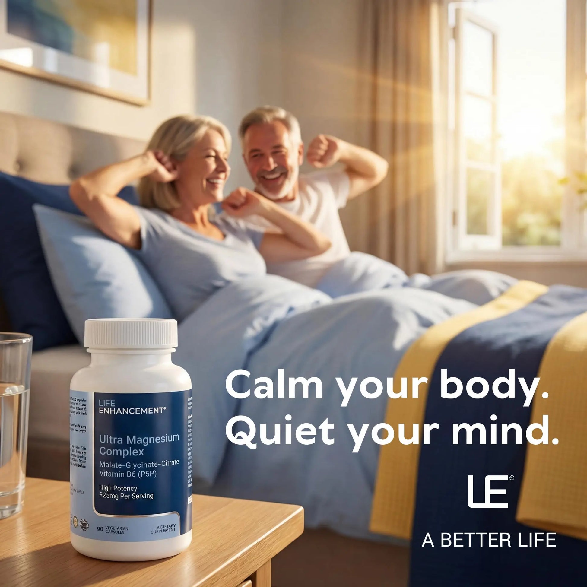 Life Enhancement Ultra Triple Magnesium Complex - 325 mg - with B6, Glycinate, Malate & Citrate - Magnesium Supplement Enhance Sleep and Brain Function - Made in USA (90 Vegetarian Capsules) Life Enhancement Au supplements