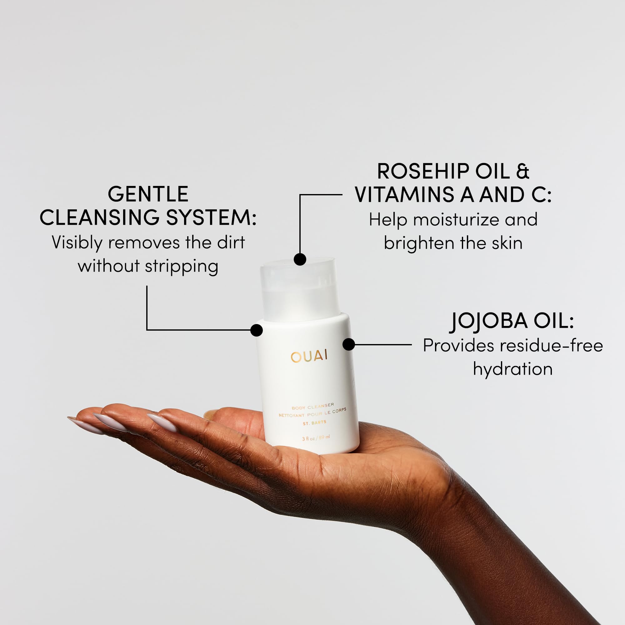 OUAI St. Barts Travel Bundle - Includes Travel Size Scalp & Body Scrub, Foaming Shower Gel, Hydrating Cream, and Hair & Body Mist (4 Count, 3.4 Oz/3.4 Oz/3 Oz/3.3 Oz) OUAI Au supplements