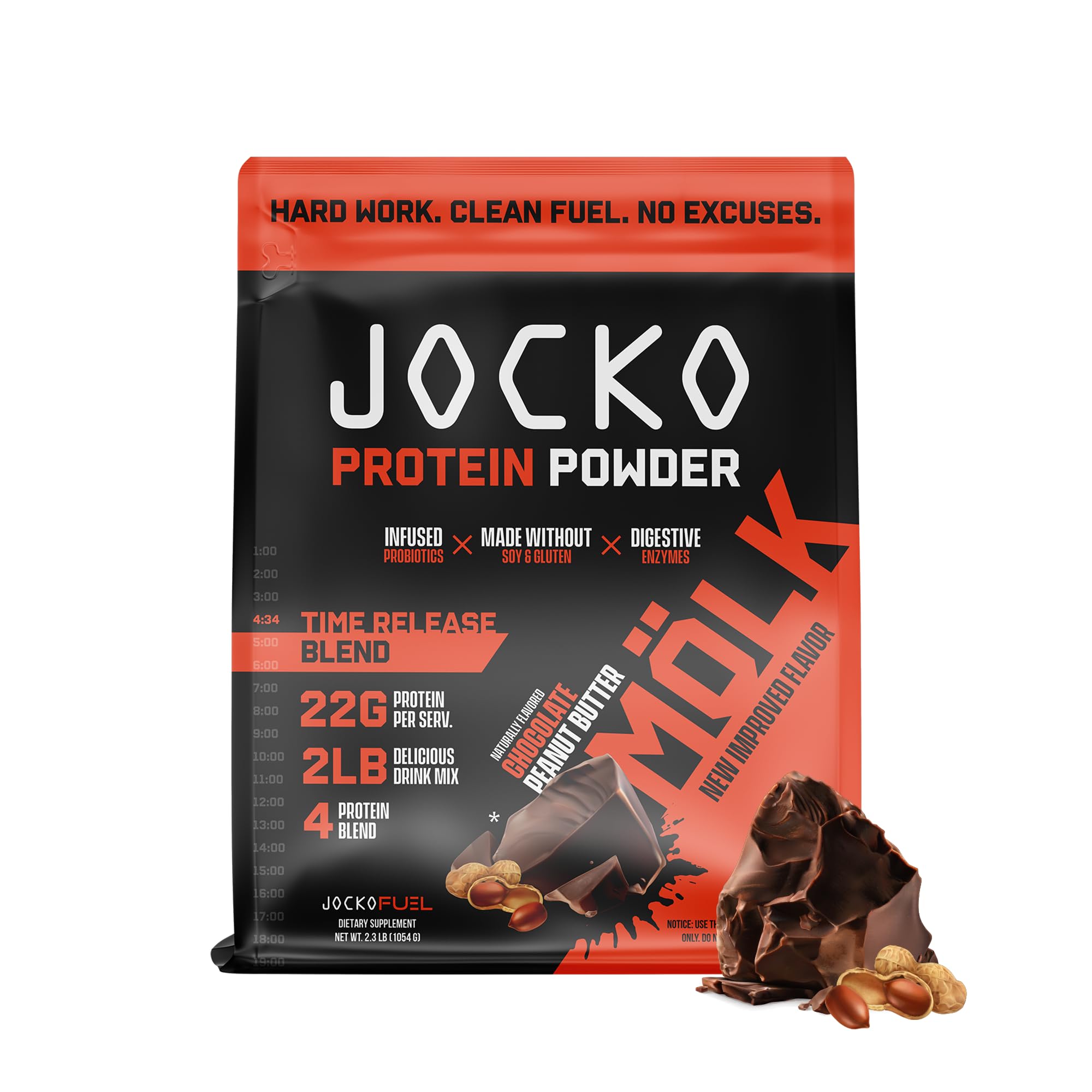 Jocko Mölk Chocolate Peanut Butter Whey Protein Powder - Keto, Probiotics, Grass Fed Jocko Fuel Au supplements