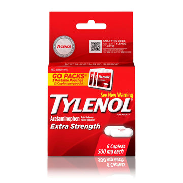 Tylenol Extra Strength 500 mg Acetaminophen Caplets, Pain Reliever & Fever Reducer, Acetaminophen for Minor Arthritis Pain, Headache, Backache & Menstrual Pain Relief, Travel Size, 6 Ct Tylenol Au supplements