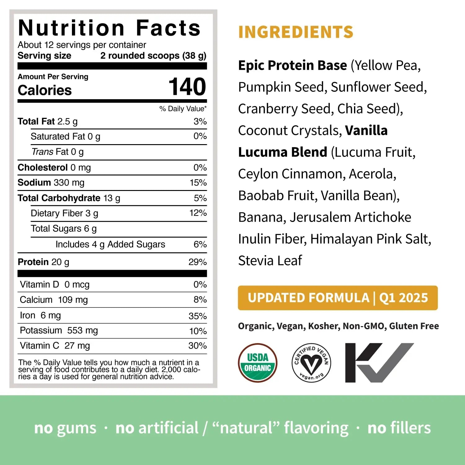 Sprout Living Epic Protein, Plant Based Protein & Superfoods Powder, Vanilla Lucuma Powder | 20 Grams Organic Protein Powder, Vegan, Non Dairy, Non-GMO, Gluten Free, Low Sugar (1 Pound, 12 Servings) Sprout Living Au supplements
