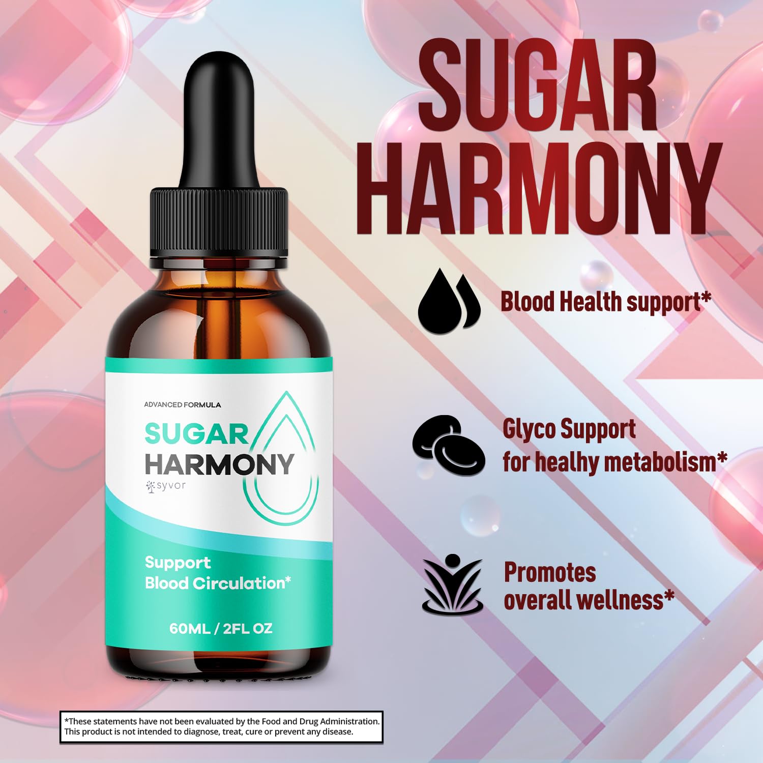 (3 Pack) Sugar Harmony Drops, Official SugarHarmony Liquid Drops with All Natural Ingredients, Advanced Formula Support Supplement with Maximum Strength Premium Vitamins for Women & Men (90 Servings) Syvor Au supplements