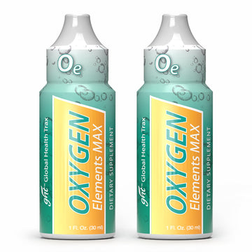 GHT Oxygen Elements Max Liquid Oxygen Drops in 1 Ounce Bottle, Portable Supplement - Bolster Endurance and Stamina, Cleanse Cells (2 Pack) ght Global Health Trax Au supplements