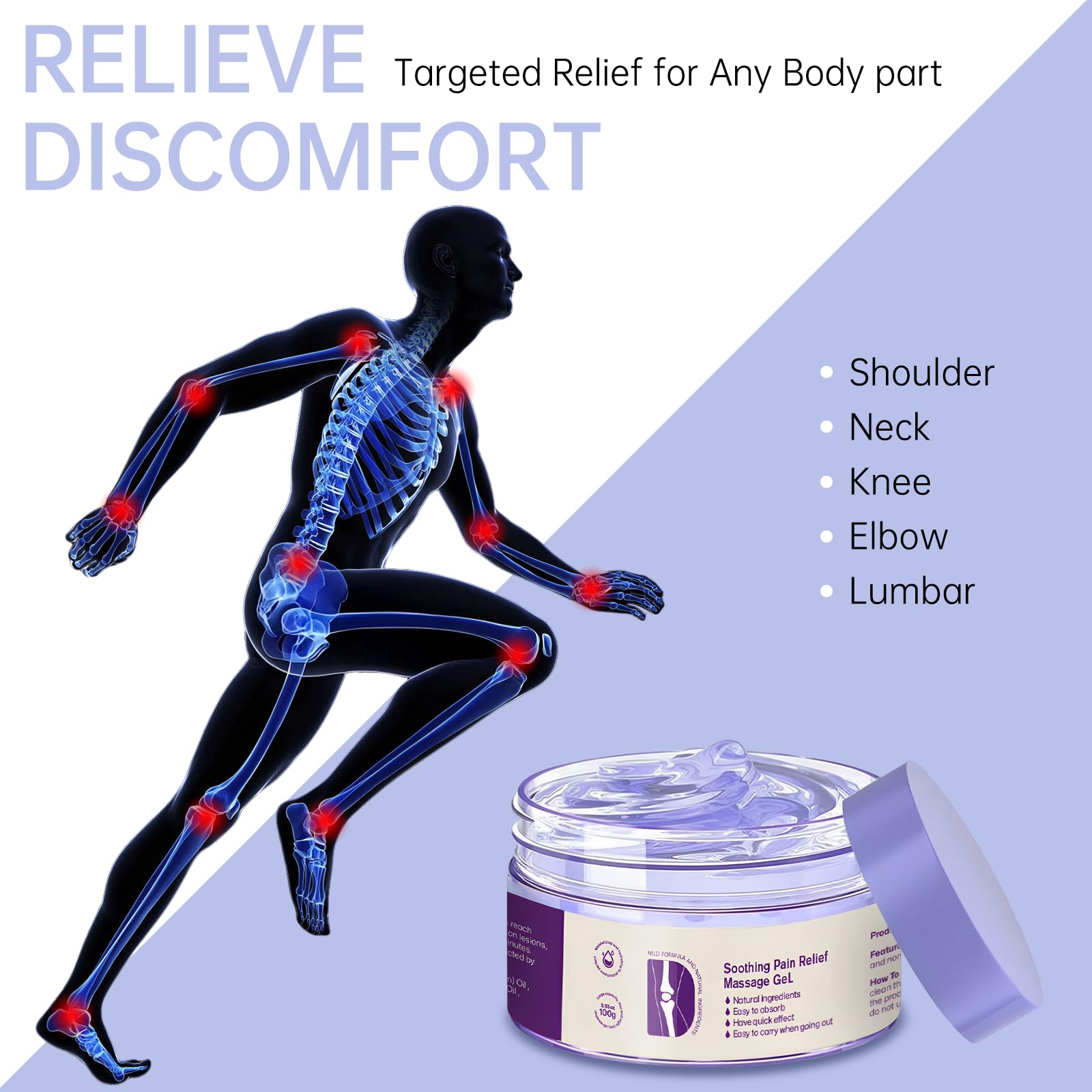 2PCS Kresin Joint Pain Gel Purple Gel,Soothing Pain Relief MassageGel,Purple Joint Repair Cream,Effective Soothesfor Back, Neck, Hands, and Feet MEIEGOU Au supplements