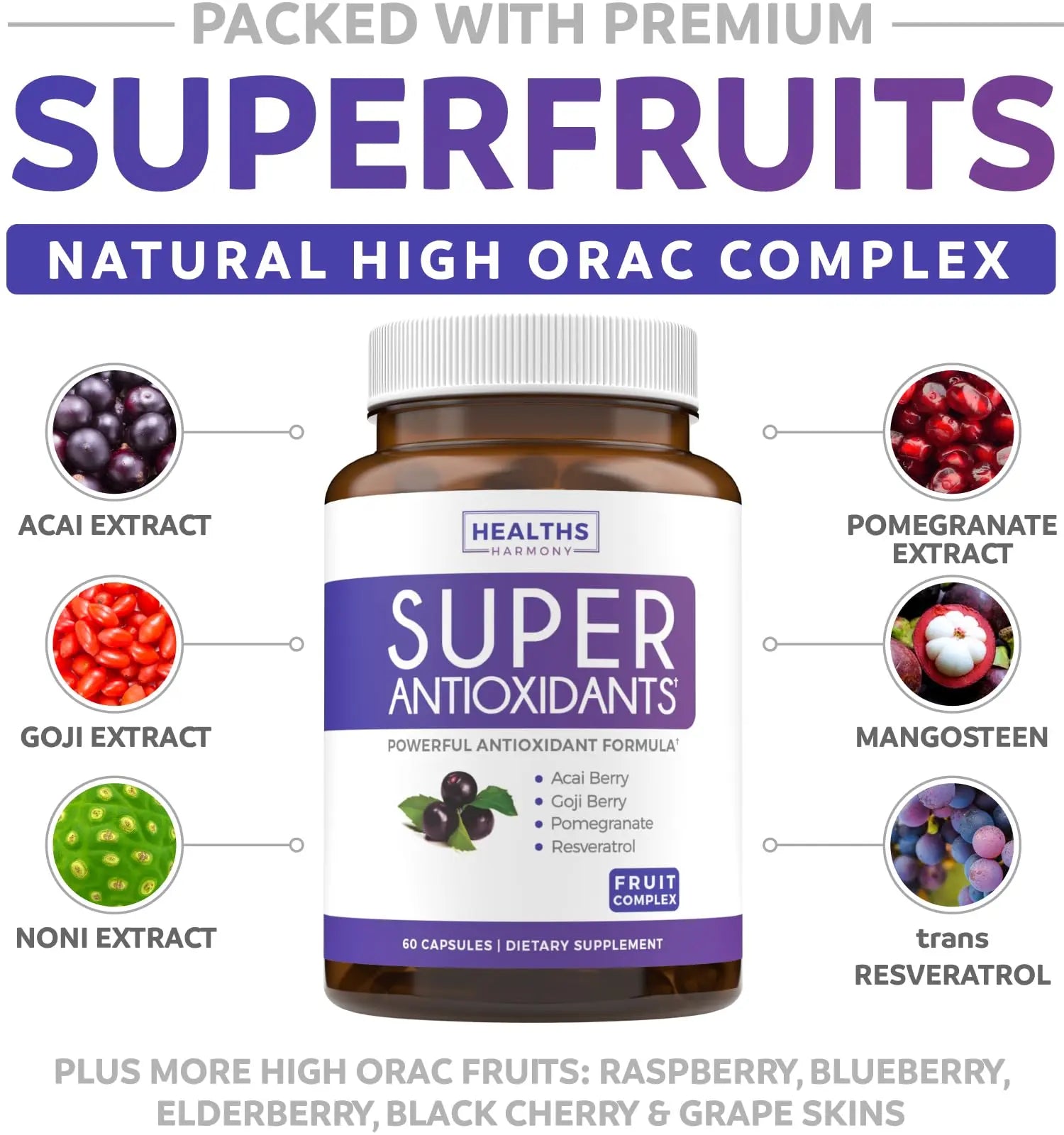 Super Greens & Antioxidants (2-Month Supply) Antioxidant Power Greens Bundle of Organic Super Greens Powder - Complete Superfood (120 Capsules) & Super Antioxidants - Powerful Superfood (120 Capsules) Healths Harmony Au supplements