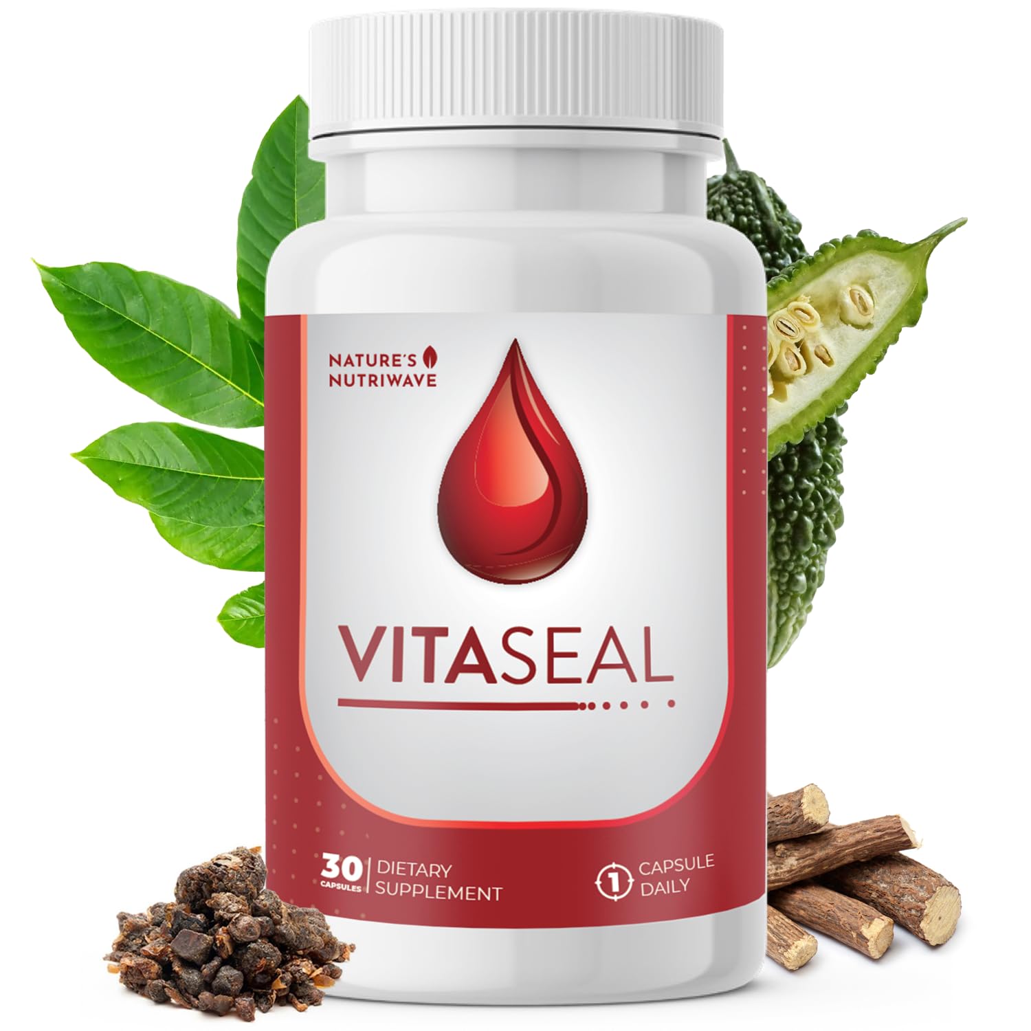 Nature’s NutriWave Vitaseal – Daily Support with Botanicals, Vitamins C E & Minerals – Natural Formula, Non-Habit Forming, Made in USA, Vegan-Friendly – 30 Capsules, 1 Month Supply Nature’s NutriWave Au supplements