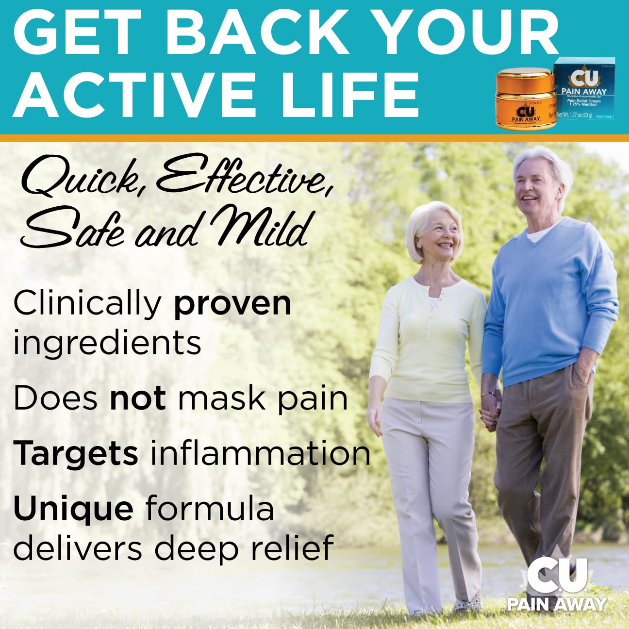 Arthritis Pain Relief Cream - C.U. Pain Away. Reduce Inflammation, Improve Mobility, Rapid Relief. Effective Muscle and Joint Pain Relief. All-Natural Ingredients. C.U. Pain Away Au supplements