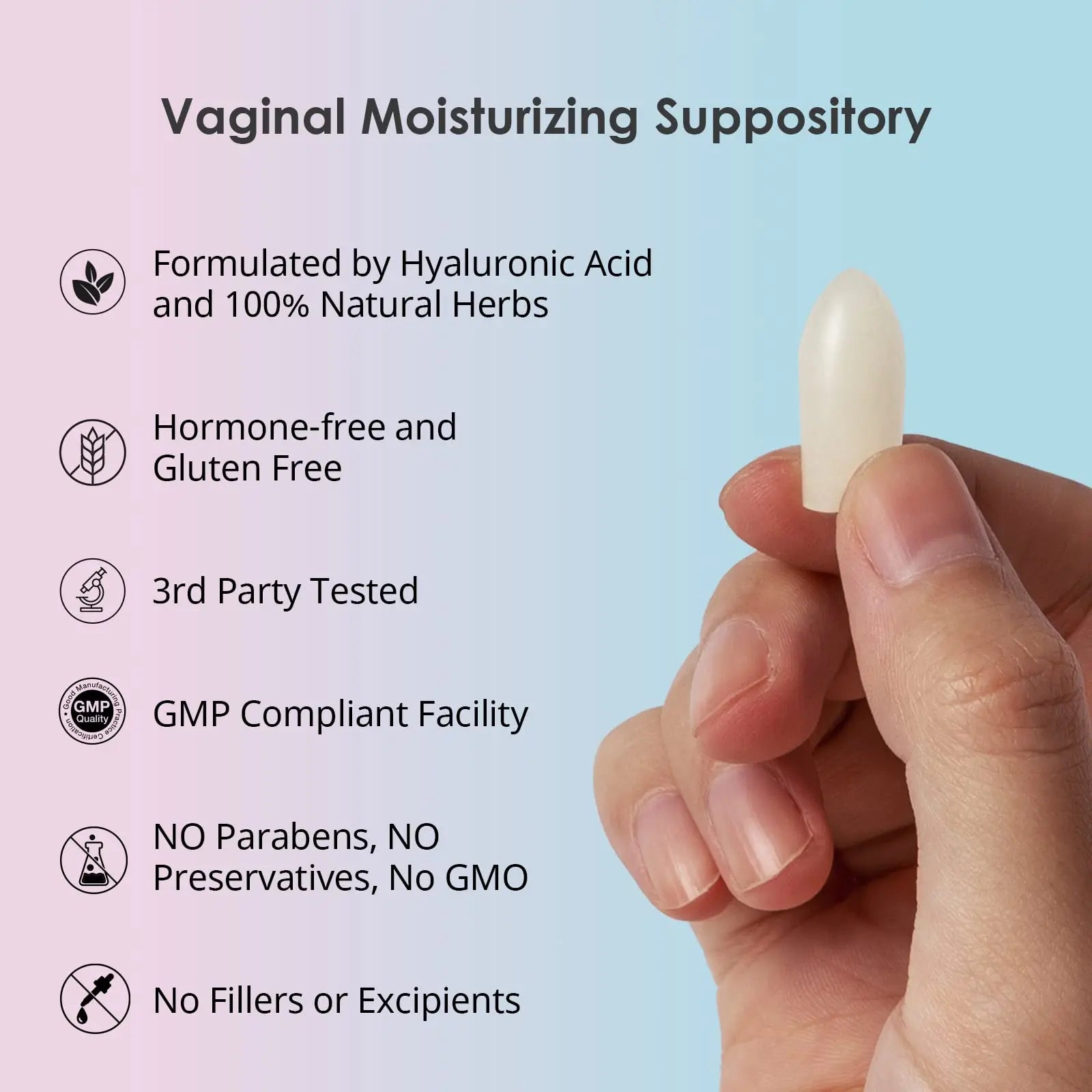 Intimate Moisturizer, Vaginal Suppository for Dryness & Discomfort, Feminine Long Lasting Hydration Support with Hyaluronic Acid and Natural Herbs - PH Balance, Estrogen and Drug Free (24 Inserts) vetrue Au supplements