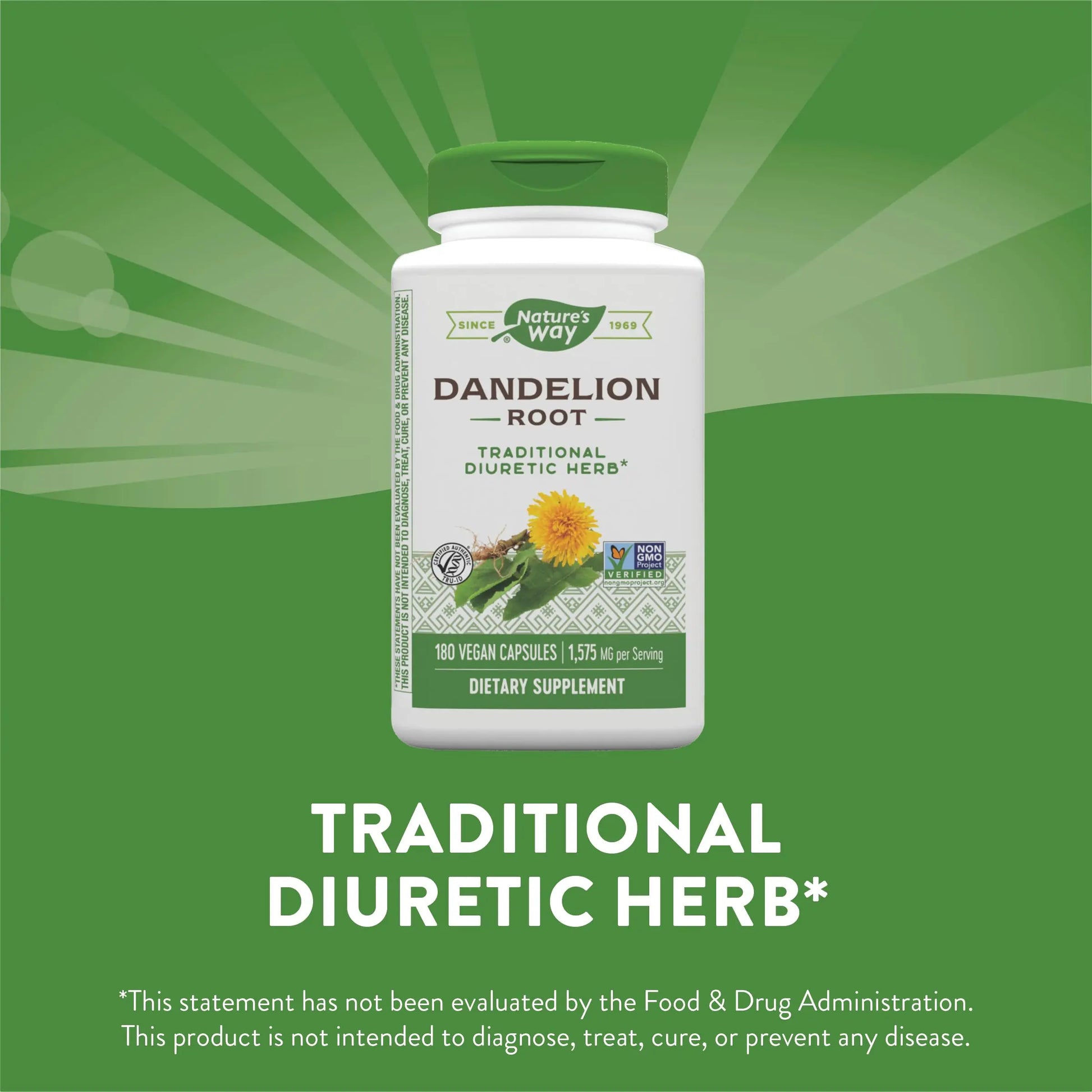 Nature's Way Dandelion Root Diuretic Herb* 525 mg per Capsule Non-GMO Nature's Way Au supplements