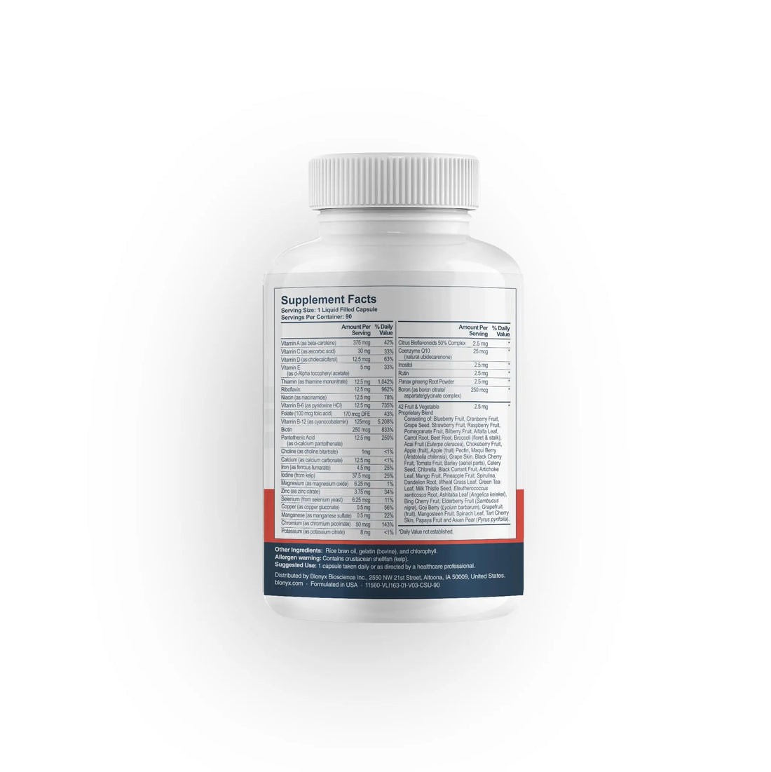 Blonyx Multivit+ Athlete's Multivitamin - Whole Food-Sourced Nutrients, Supports Performance & Muscle Health, 90 Day Supply Blonyx Au supplements