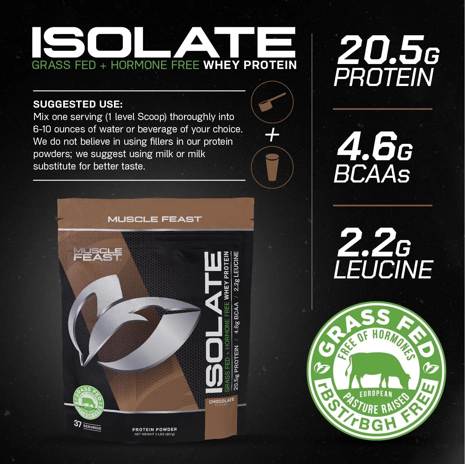 Muscle Feast Grass-Fed Whey Protein Isolate, All Natural Hormone Free Pasture Raised Muscle Feast Au supplements