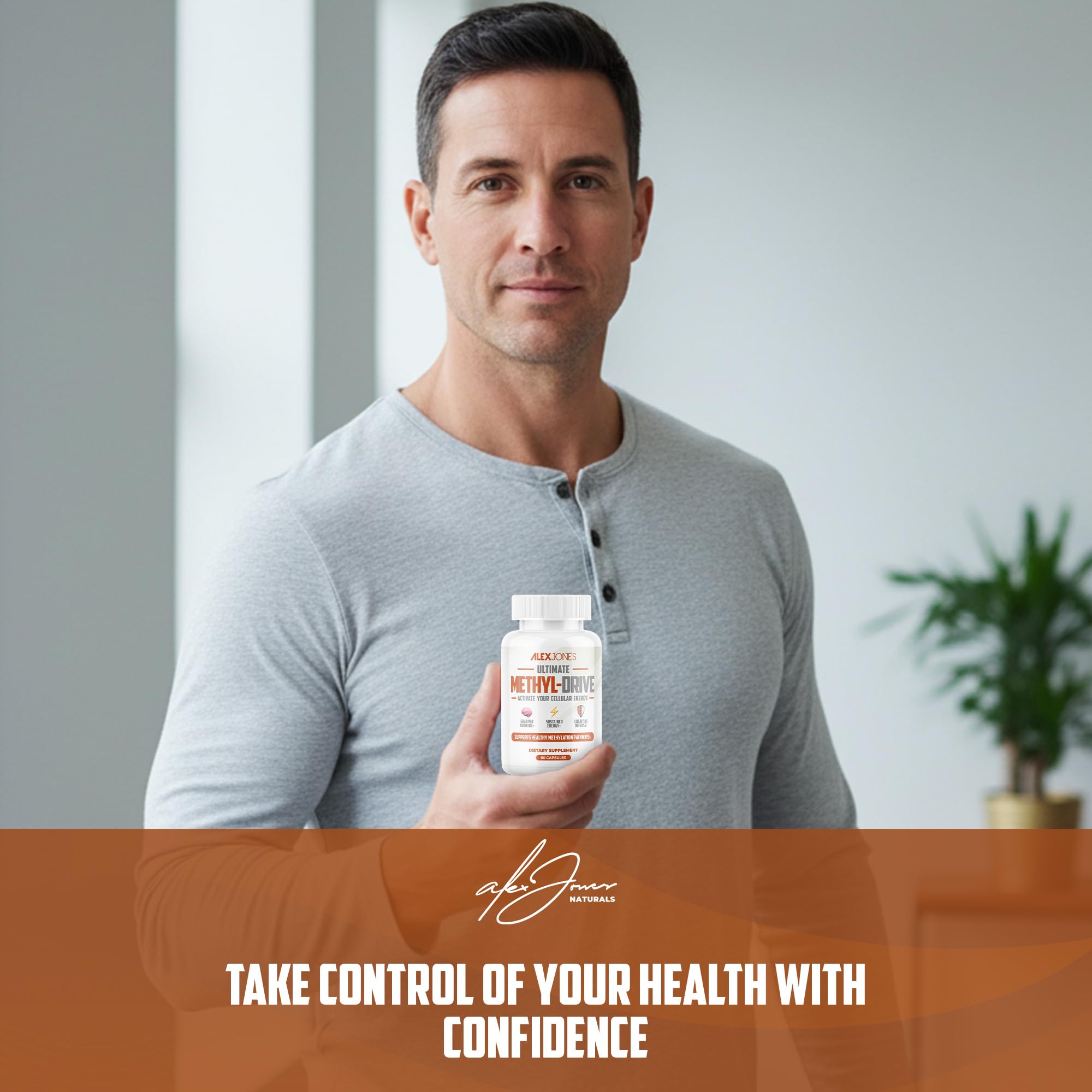 Alex Jones Naturals Methyl Drive Vitamin B Methylated Complex Formula – Mitochondrial Support Supplement w/ CoQ10, PQQ Supplement, Magnesium, B Methylated Complex & BioPerine – 60 Capsules Alex Jones Naturals Au supplements