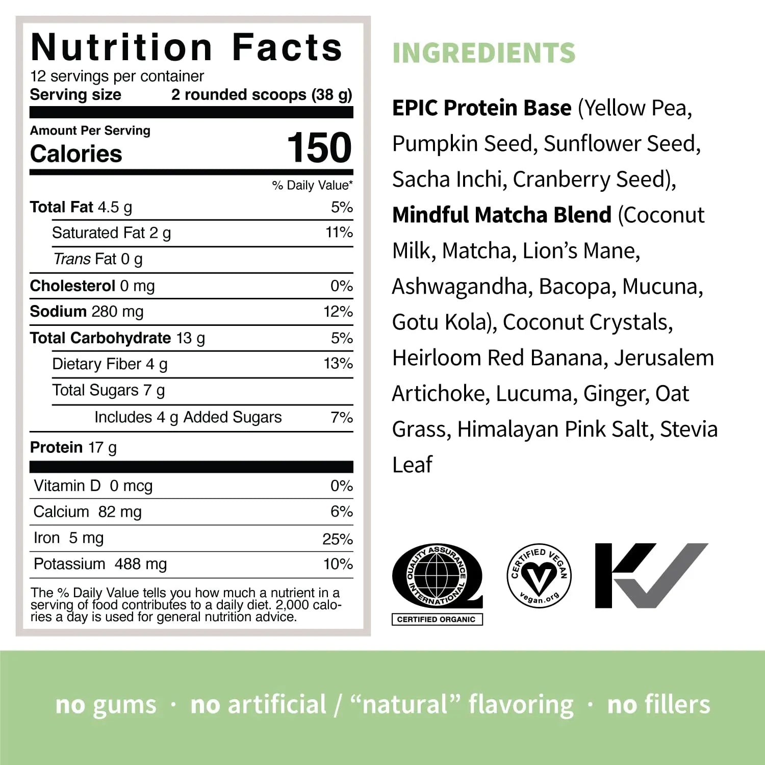 Sprout Living Epic Protein, Plant Based Protein & Superfoods Powder, Mindful Matcha Sprout Living Au supplements