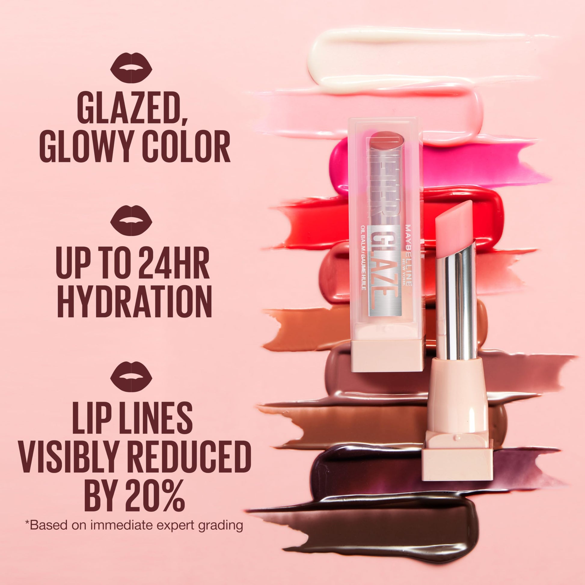 MAYBELLINE Lifter Glaze Oil Balm with Hyaluronic Acid and Hydrating Oil Blend, Lip Balm with 24HRs of Smooth, Moisturizing Shine, Pink Drip (Sheer Baby Pink) MAYBELLINE Au supplements