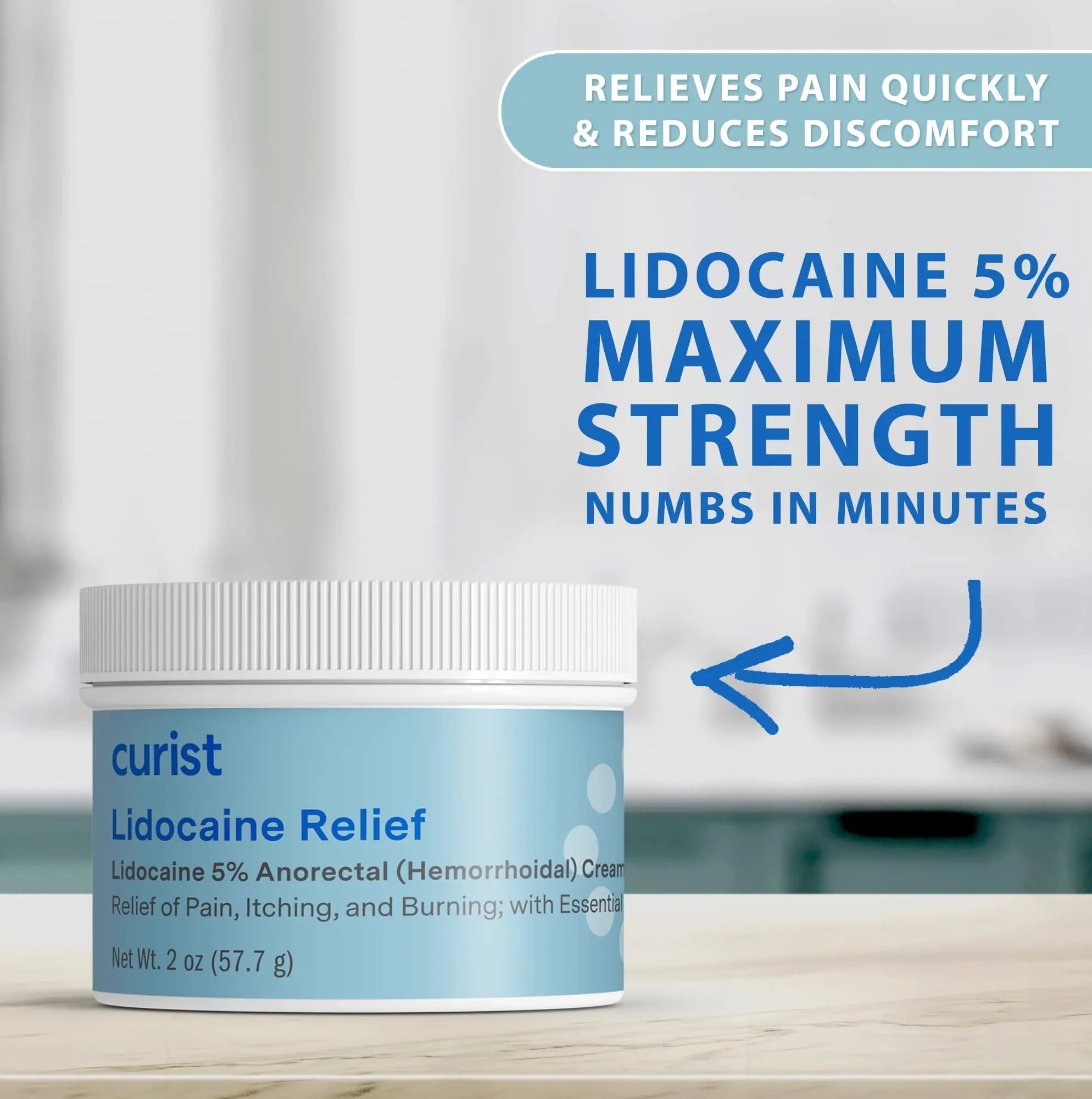 Curist 5% Lidocaine Cream Pain Relief - Numb Quickly & Effectively with 5% Lidocaine Numbing Cream for Anorectal Use - (1 Pack - 2 oz Jar) Curist Au supplements