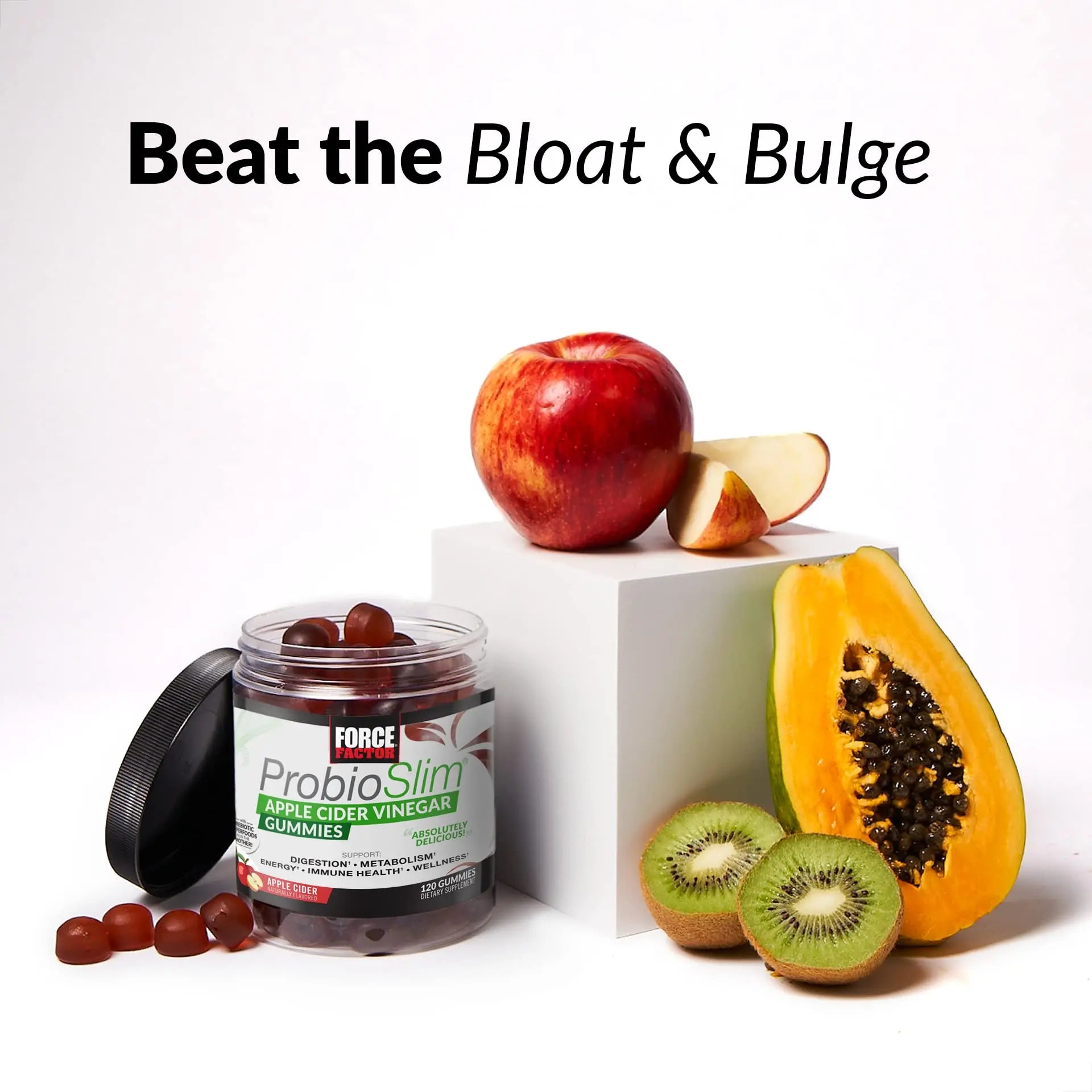 FORCE FACTOR ProbioSlim Apple Cider Vinegar Gummies Organic LactoSpore Prebiotics Force Factor Au supplements