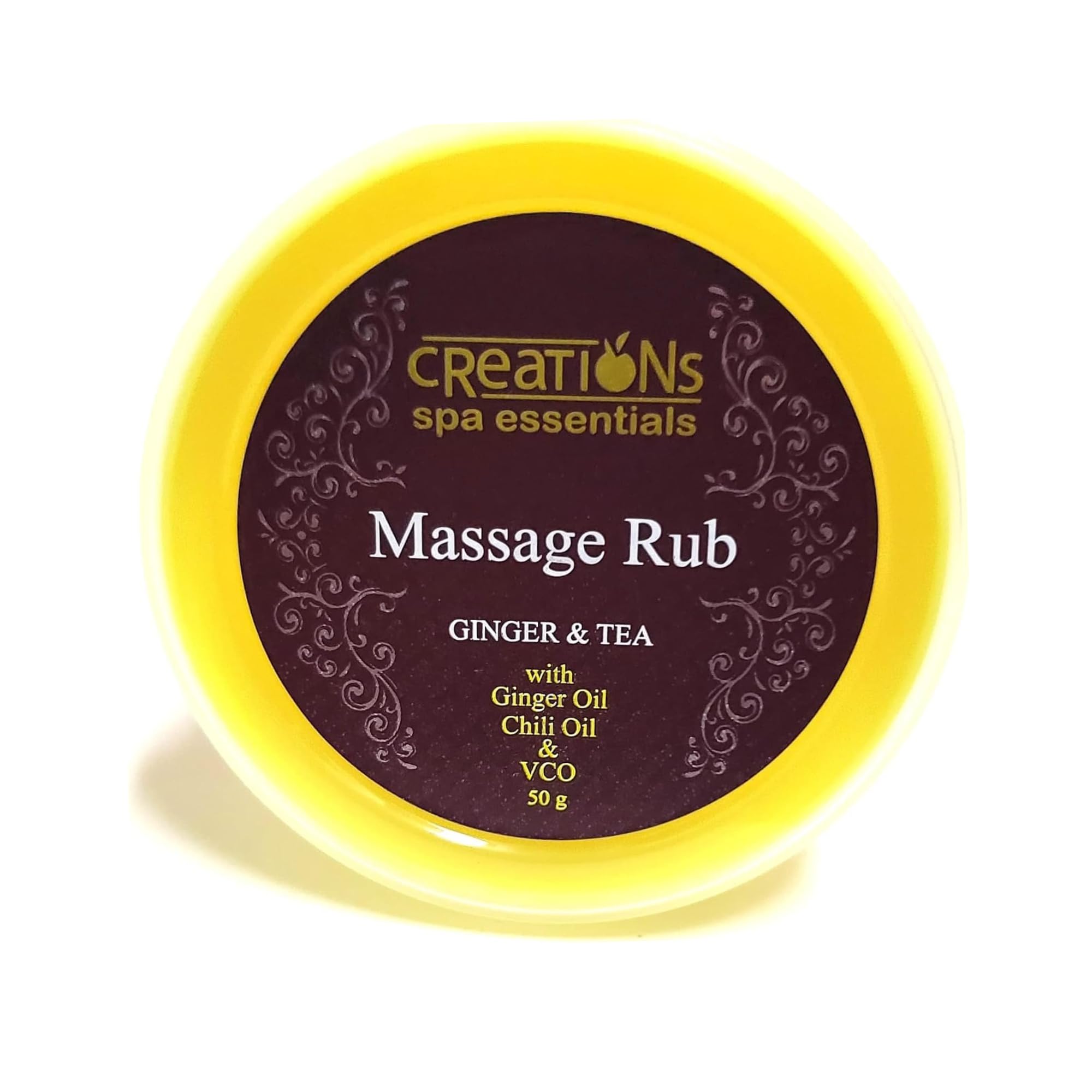 Creations Spa Essentials Massage Rub, Ginger & Tea, 50g (Yellow) (1) Creations Spa Essentials Au supplements