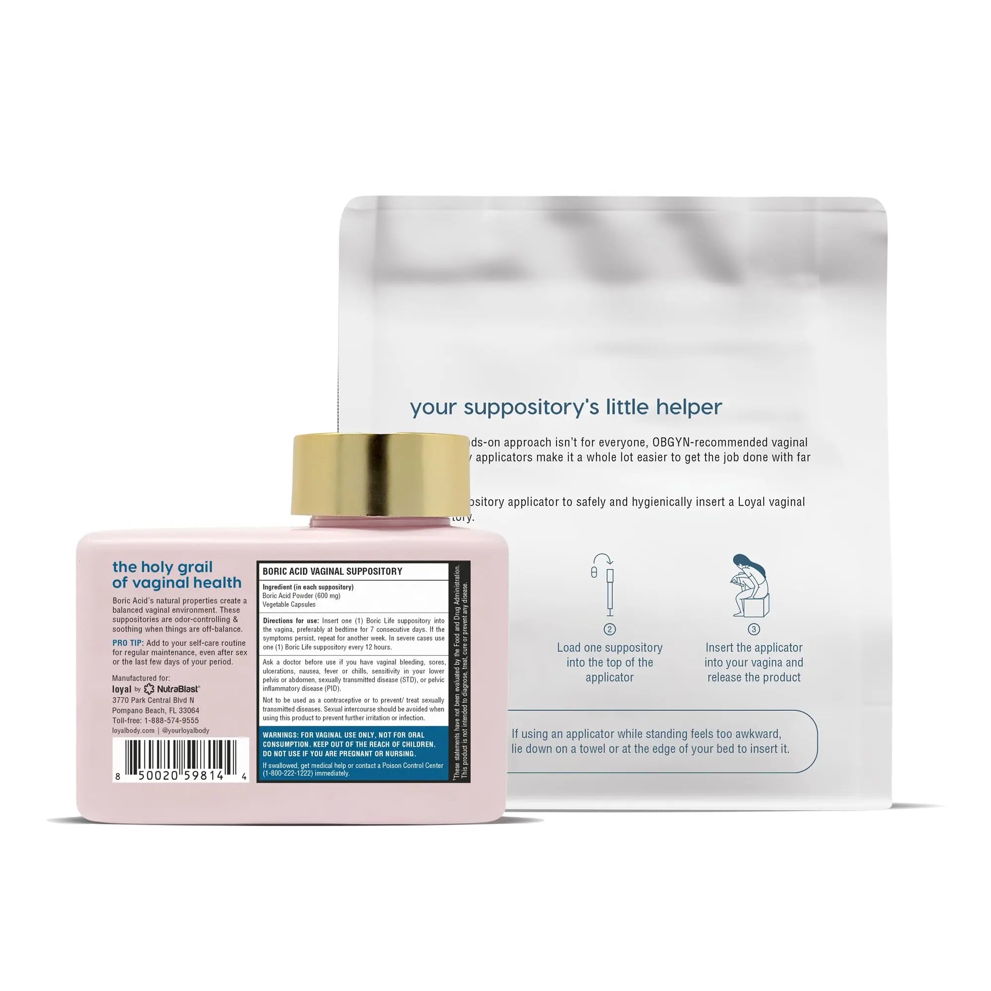 Loyal Boric Life Suppositories 600mg Bundle with Applicator, 30 Suppositories & 15 Applicators Loyal Au supplements