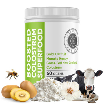Intestinal Fortitude Boosted Colostrum Superfood Dietary Supplement: Grass-Fed New Zealand Bovine Colostrum, Gold Kiwifruit, Manuka Honey, for Digestion, Immune System, and Gut Health (60 Grams) Intestinal Fortitude Au supplements