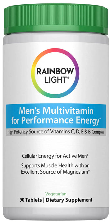 Rainbow Light Performance Energy Multivitamin for Men + | 90 Tablets | Real Food Nutrients | with Digestive Enzymes & Probiotics | Nitric Oxide Precursors Rainbow Light Au supplements