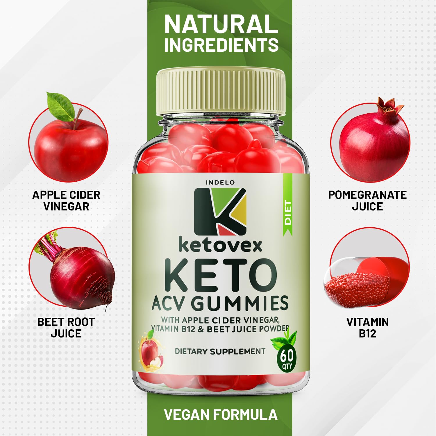 (3 Pack) Ketovex Keto BHB Gummies Advanced Formula, Ketovex BHB ACV Gummies Indelo Au supplements