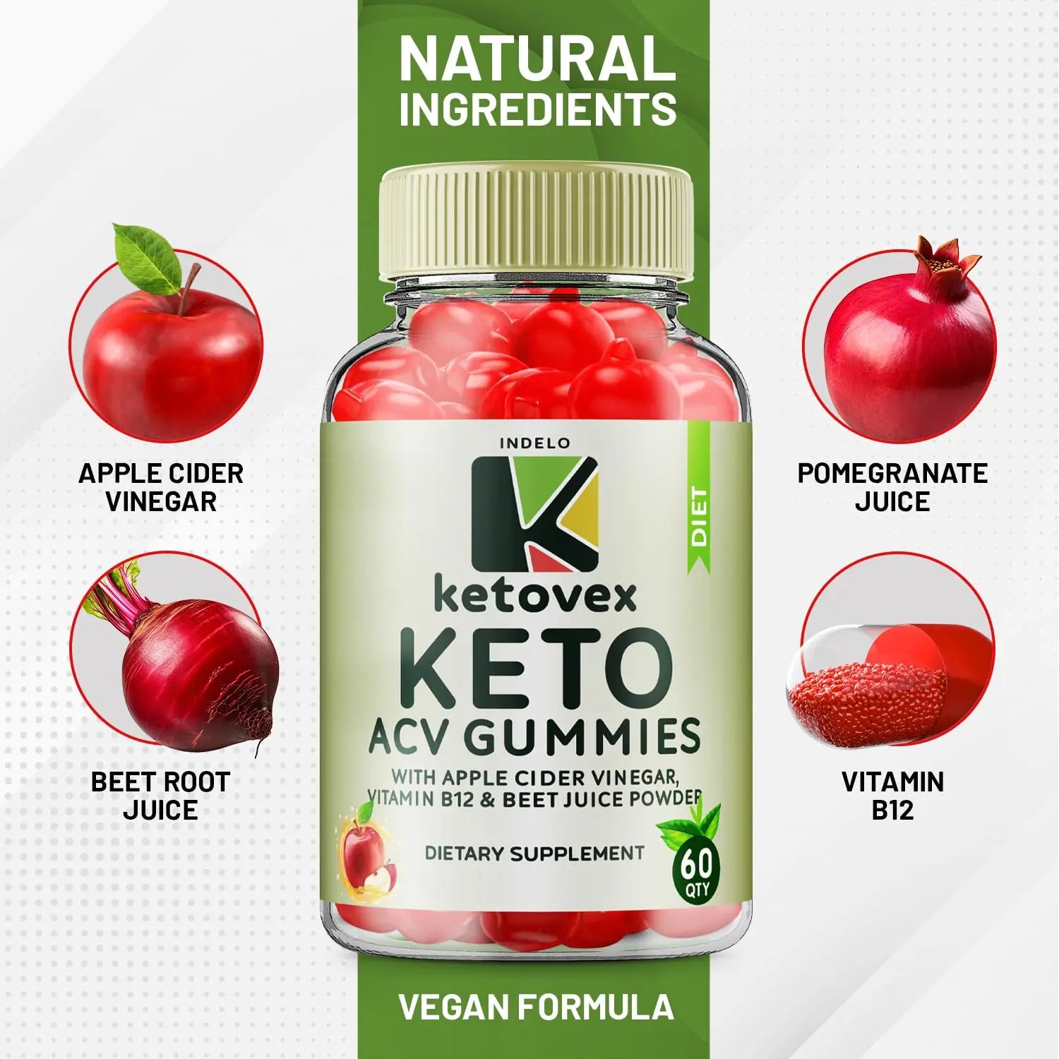 (3 Pack) Ketovex Keto BHB Gummies Advanced Formula, Ketovex BHB ACV Gummies Indelo Au supplements