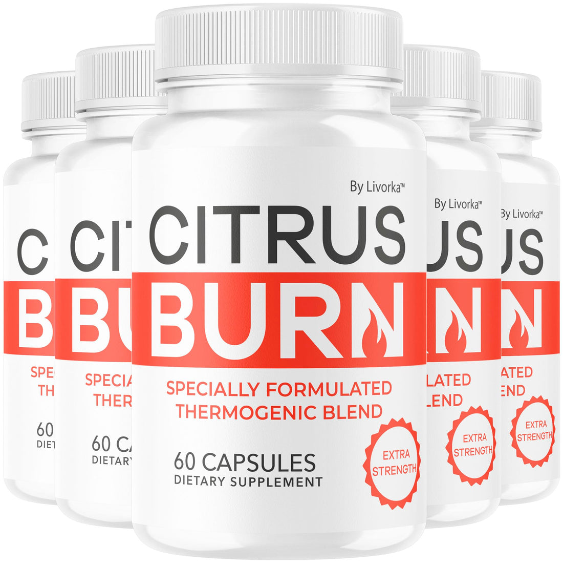 (5 Pack) Citrus Burn Capsules - Official CitrusBurn Pills Supplement Support All Natural Ingredients Advanced Formula Premium Multivitamin for Overall Health & Wellness, 300 Capsules for 5 Months LIVORKA Au supplements