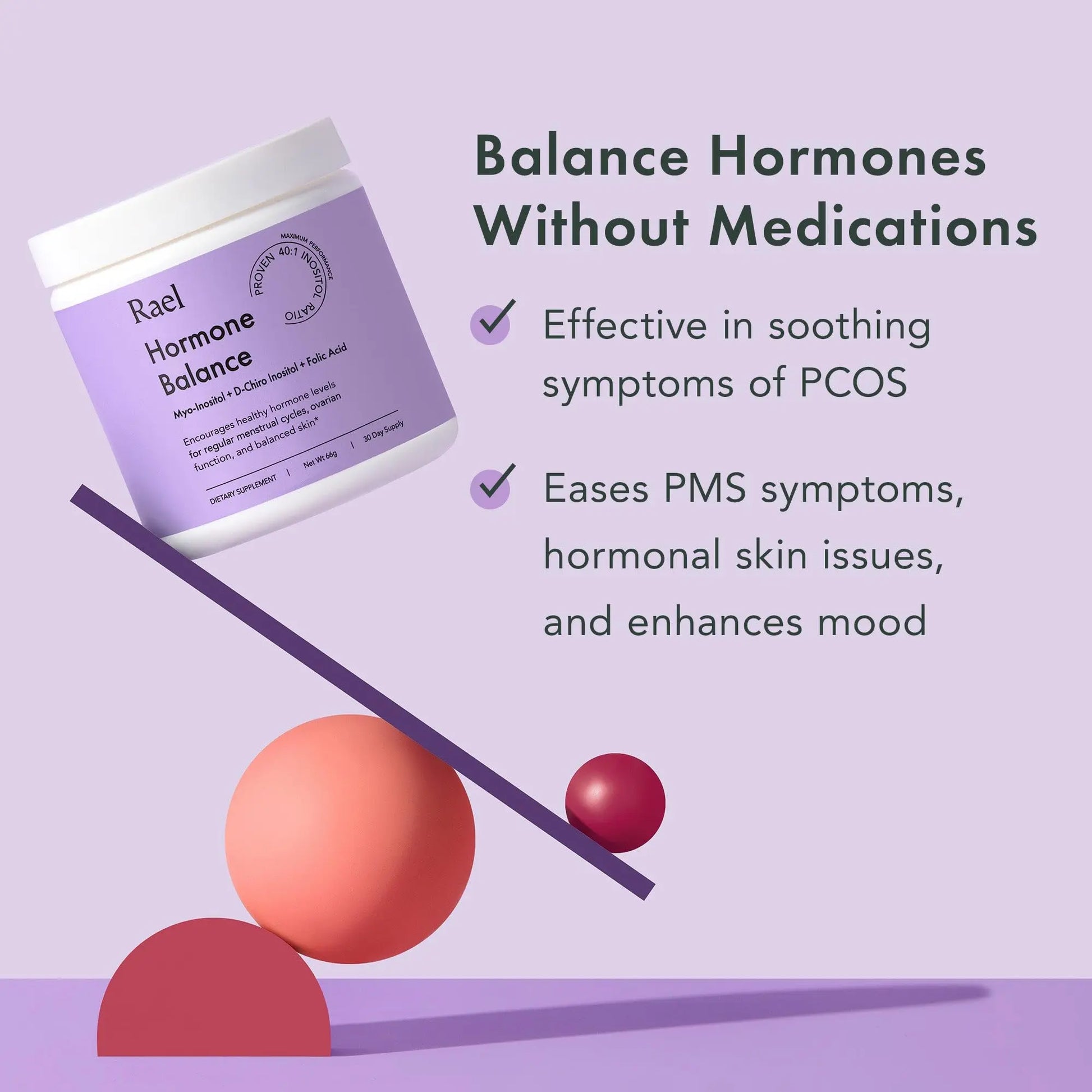Rael Hormone Balance for Women, Myo Inositol Powder - Myo-Inositol & D-Chiro Inositol Rael Au supplements