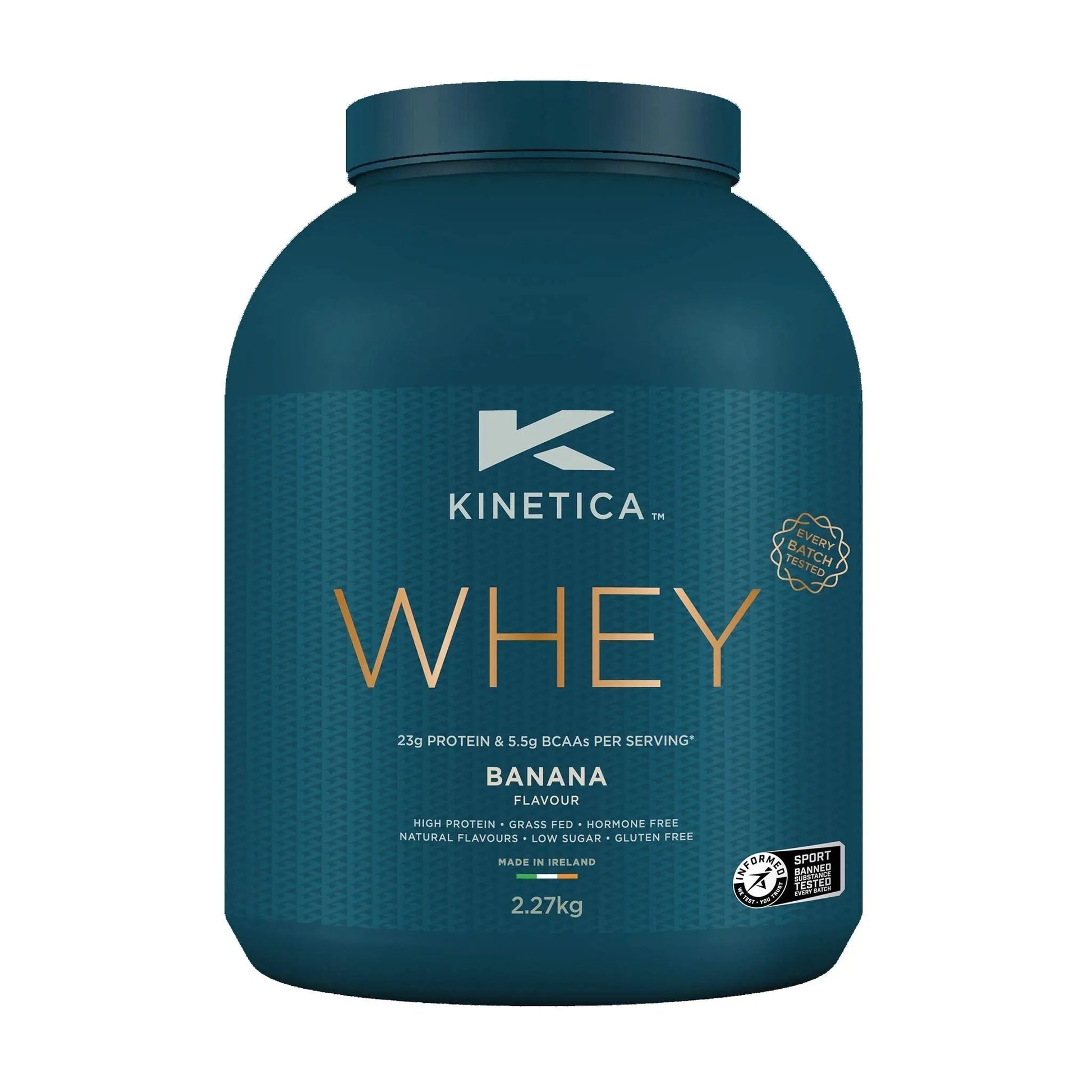Kinetica Banana Whey Protein Powder | 2.27kg | 23g Protein per Serving | 76 Servings Kinetica Au supplements