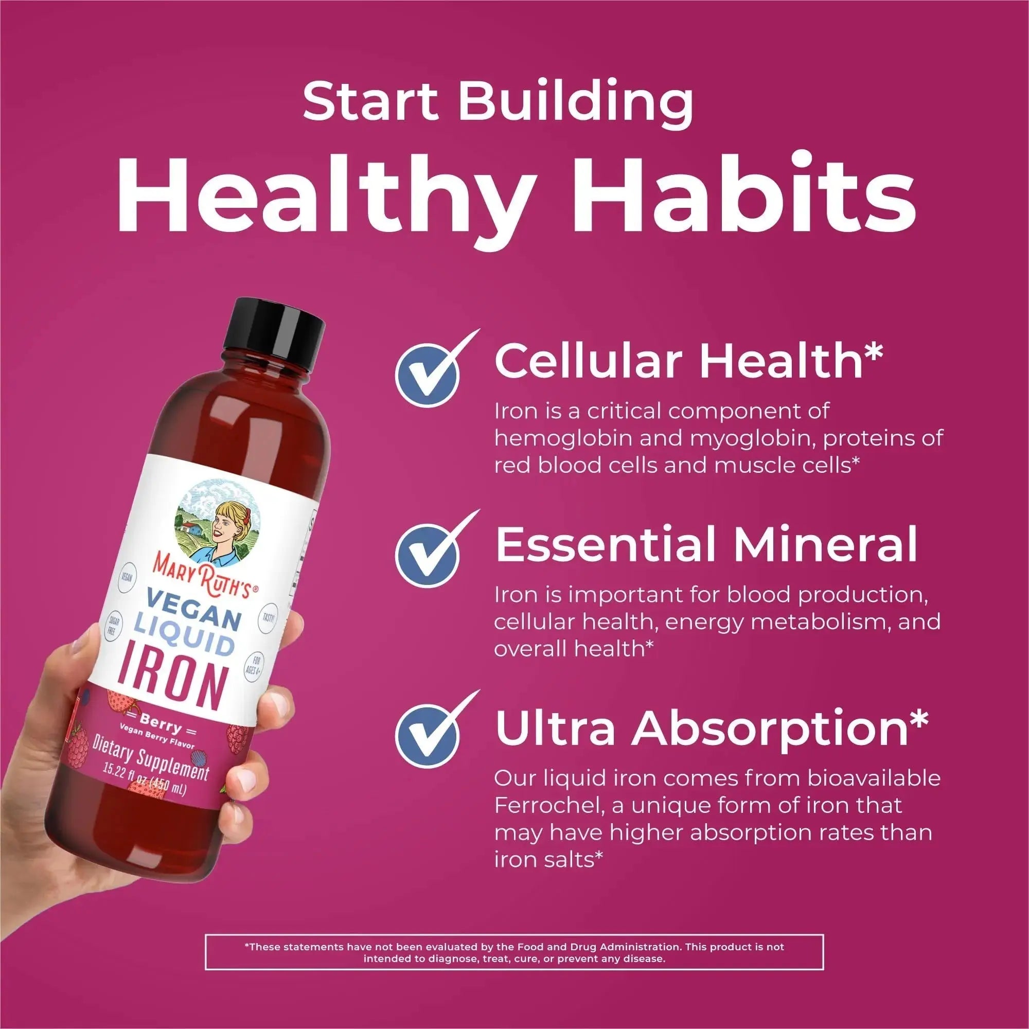 MaryRuth's Women's Multivitamin + Hair Growth Liposomal (Peach) & Iron Liquid (Berry) | Clean Label Project Verified® | MARYRUTH'S Au supplements