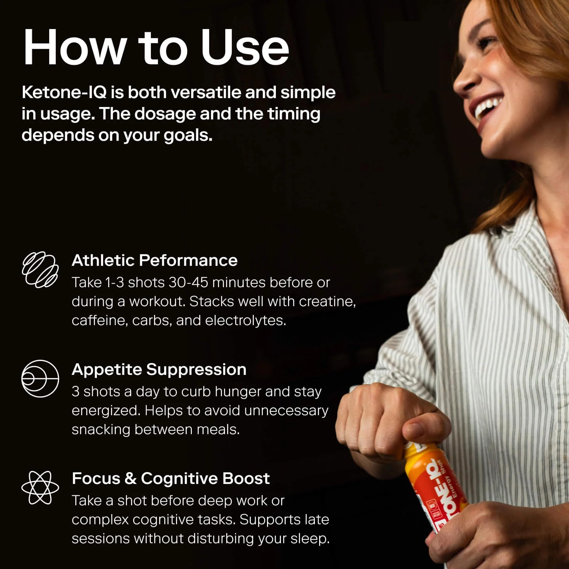 Ketone-IQ No Caffeine Performance Energy Shots – Ketone Fuel for Focus & Endurance, Metabolism Support, 10g Ketones, 24 Pack (Peach) Ketone-IQ Au supplements