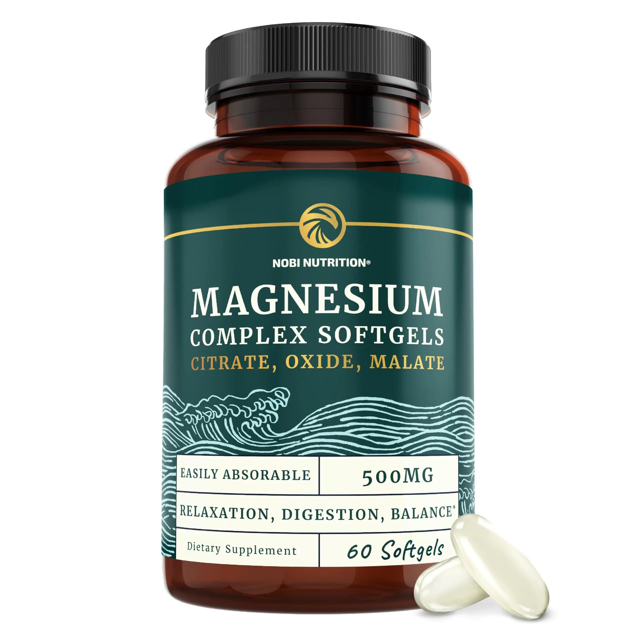 Triple Magnesium Softgels | Citrate, Malate, & Oxide | Highly Absorbable Magnesium Nobi Nutrition Au supplements