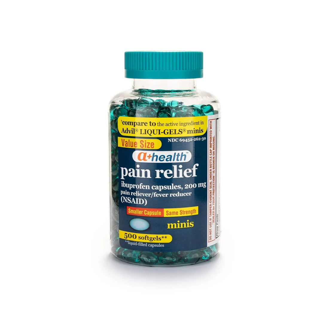 A+Health Mini Ibuprofen 200 Mg Softgels, Pain Reliever/Fever Reducer (NSAID), 500 Count A+Health Au supplements