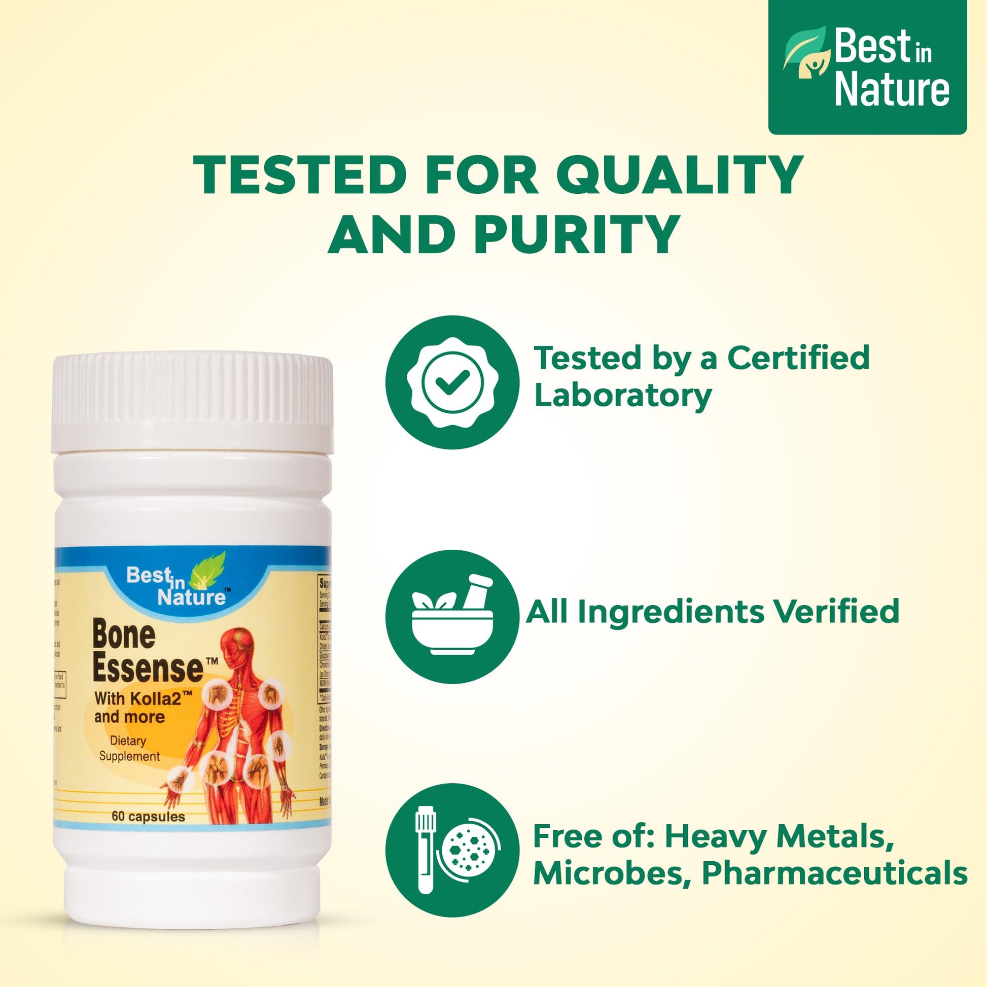 Best in Nature Bone Essense with Kolla2 (Type II Collagen) - Bone and Joint Health Supplement. (60 Count) Best in Nature Au supplements